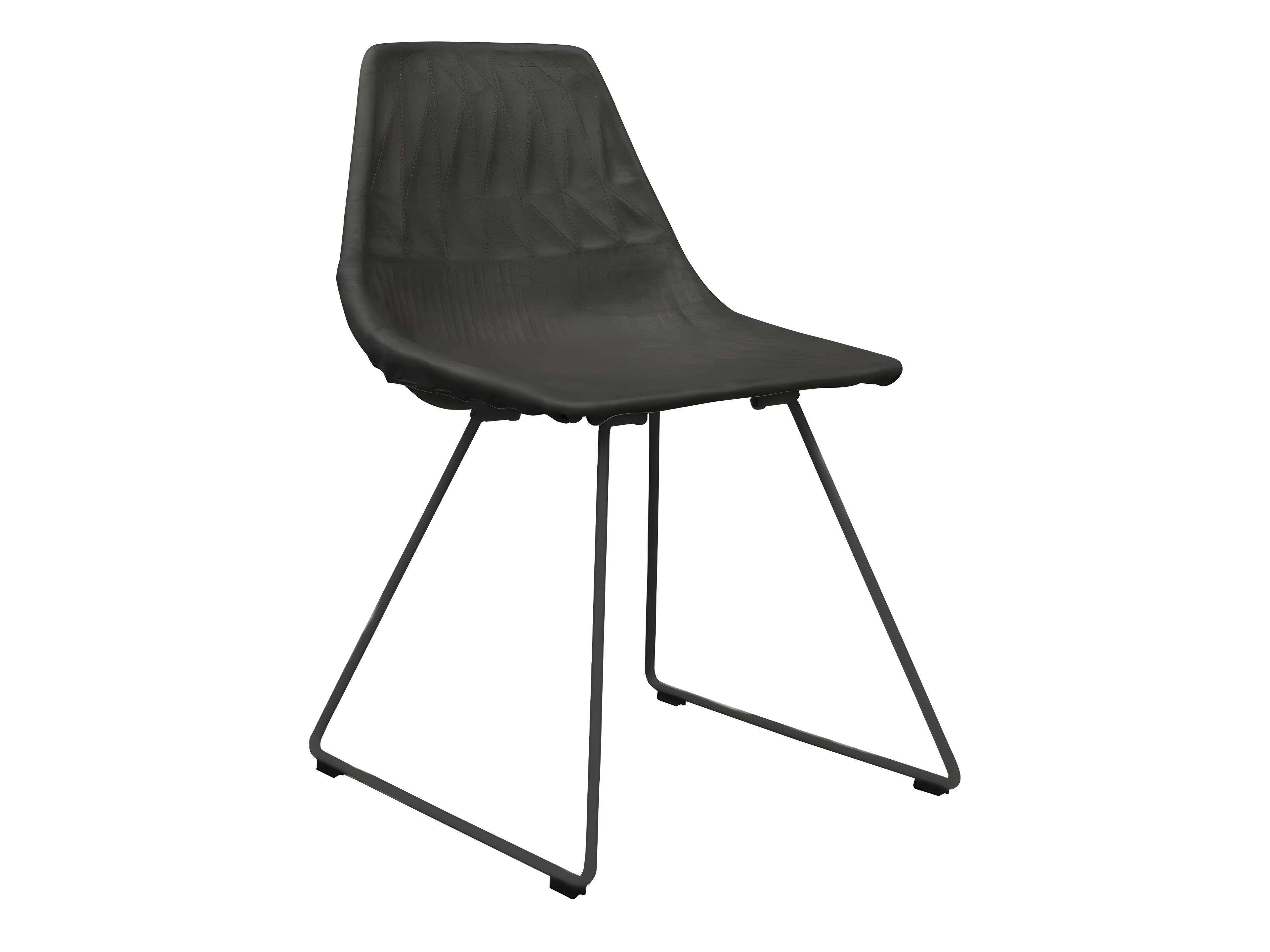 Bend Goods Outdoor Lucy Dining Chair Leather Saddle Pad in Black