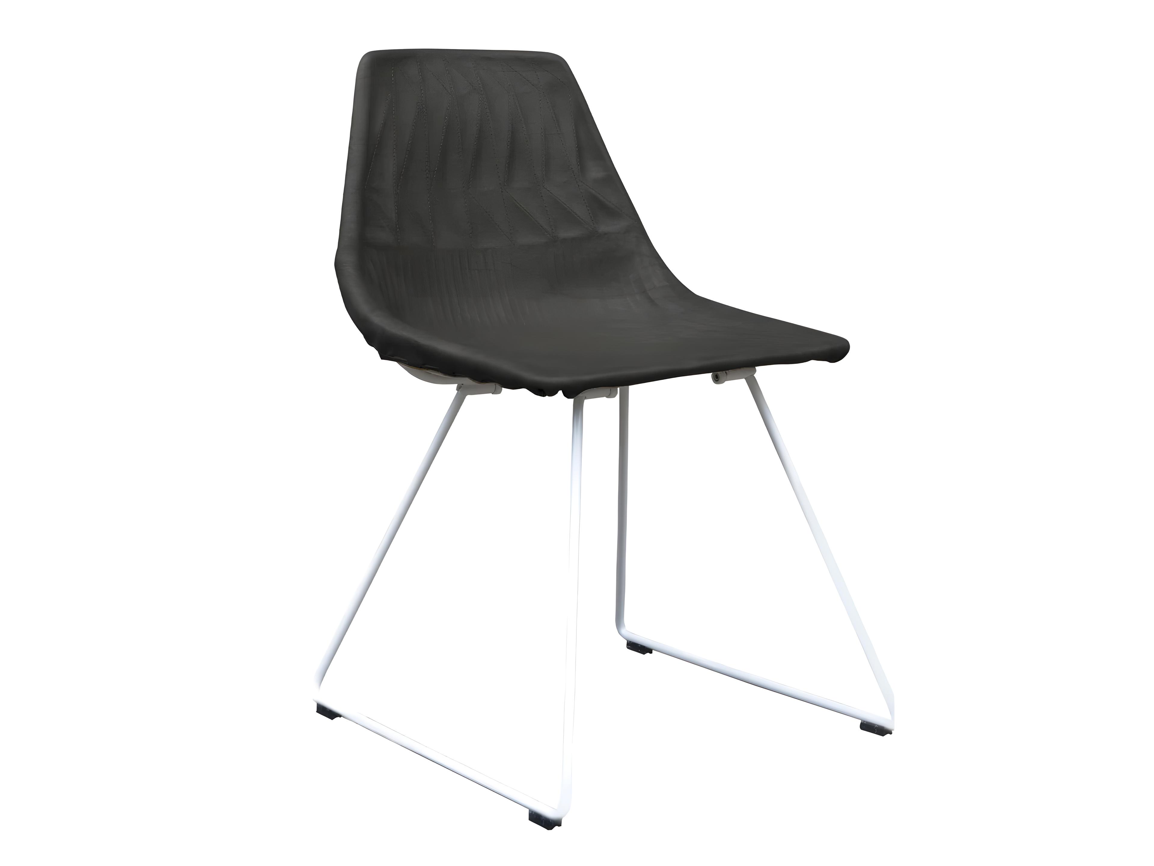 Bend Goods Outdoor Lucy Dining Chair Leather Saddle Pad in Black