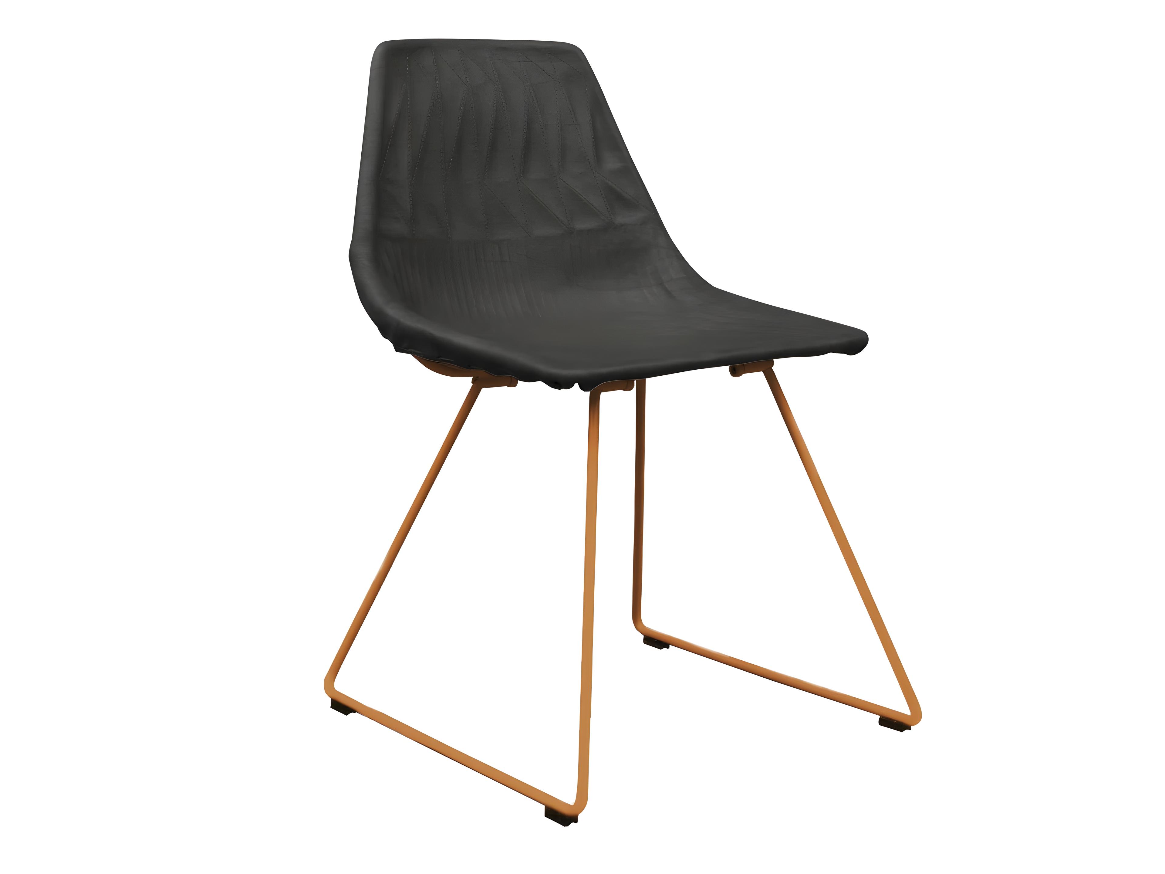 Bend Goods Outdoor Lucy Dining Chair Leather Saddle Pad in Black