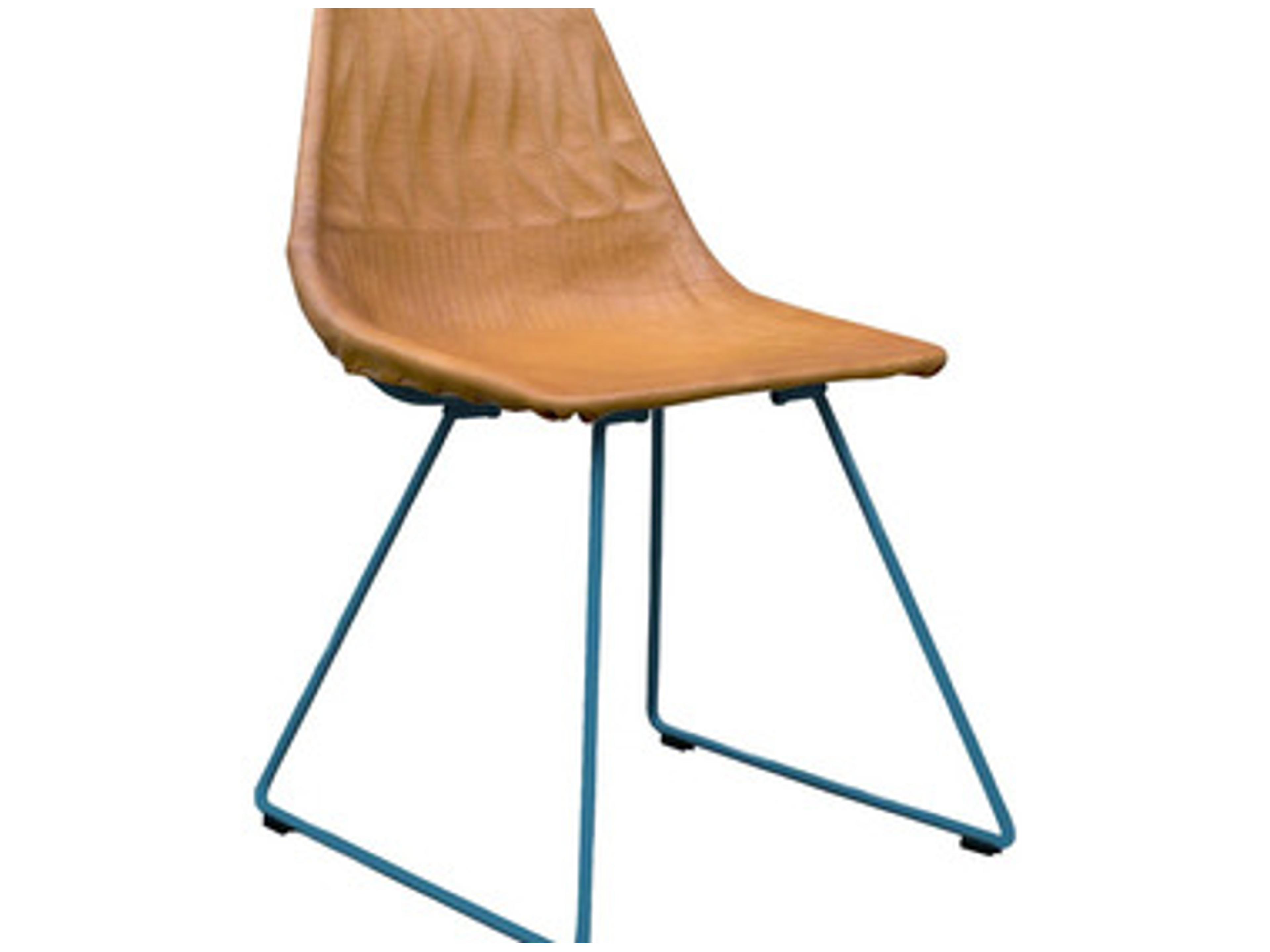 Bend Goods Outdoor Lucy Dining Chair Leather Saddle Pad in Camel