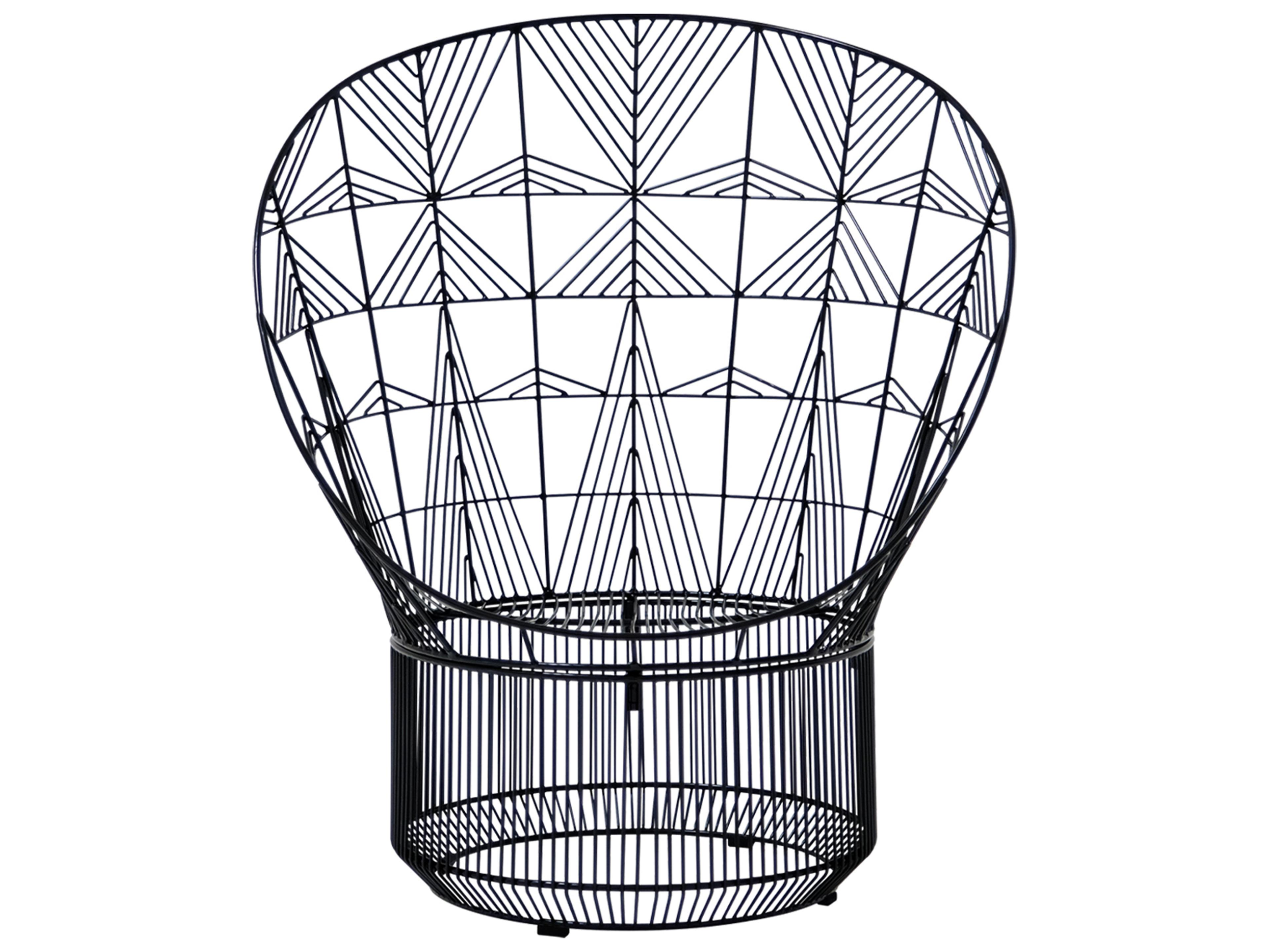 Bend Goods Outdoor Peacock Galvanized Iron Black Lounge Chair