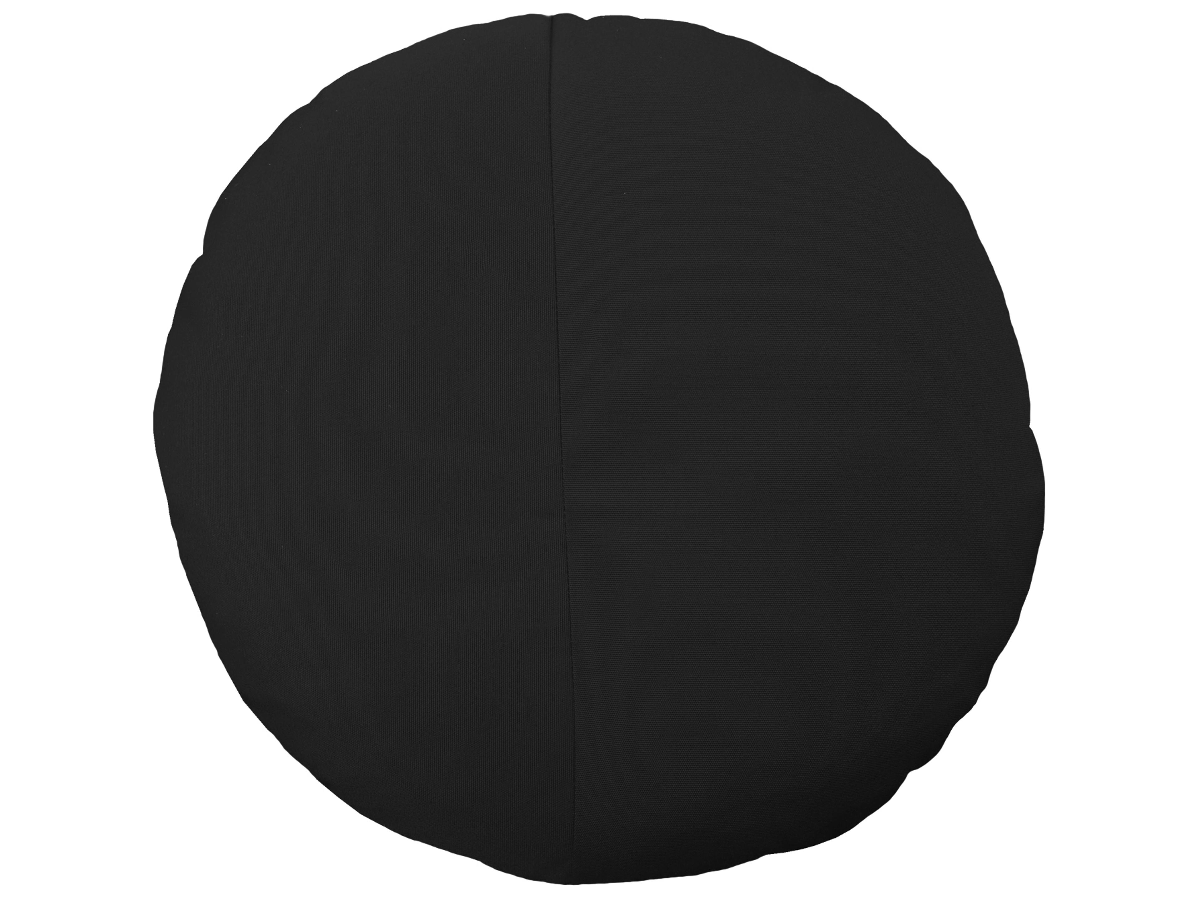 Black 15'' Round Throw Pillow