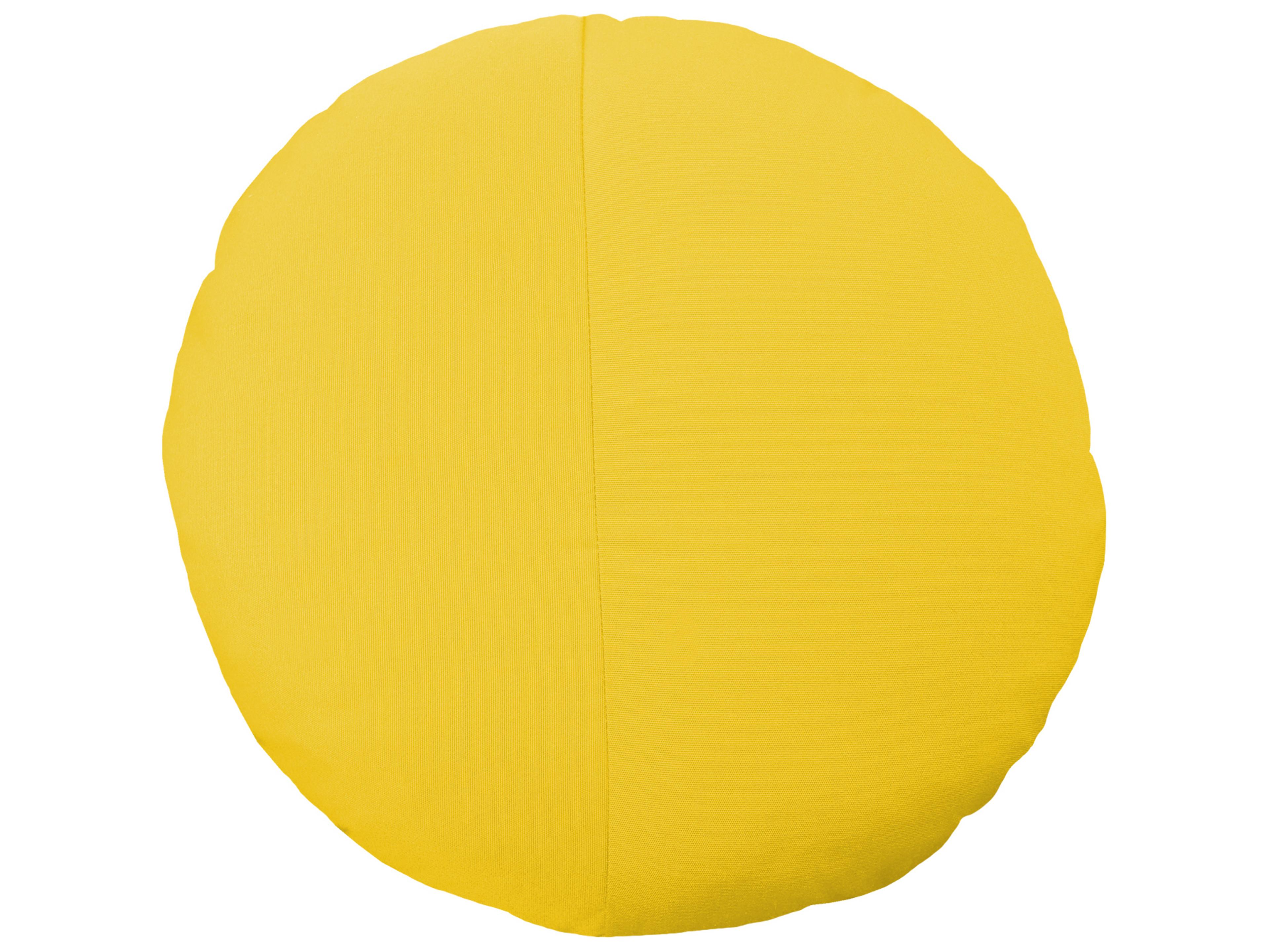 Yellow 15 Inch Round Sunbrella Throw Pillow