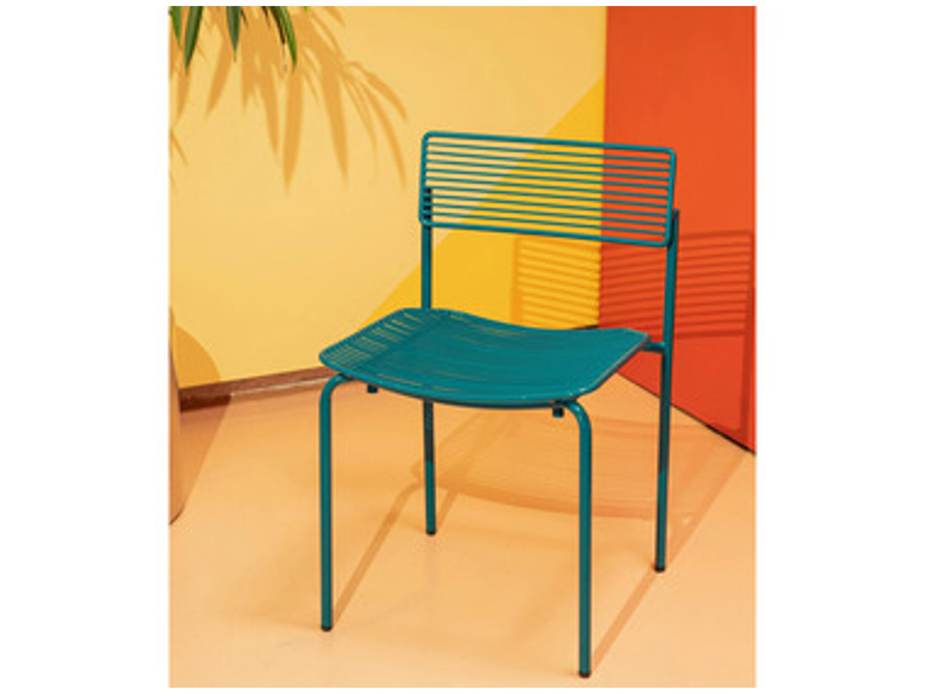 Bend Goods Outdoor Rachel Peacock Blue Iron Dining Chair