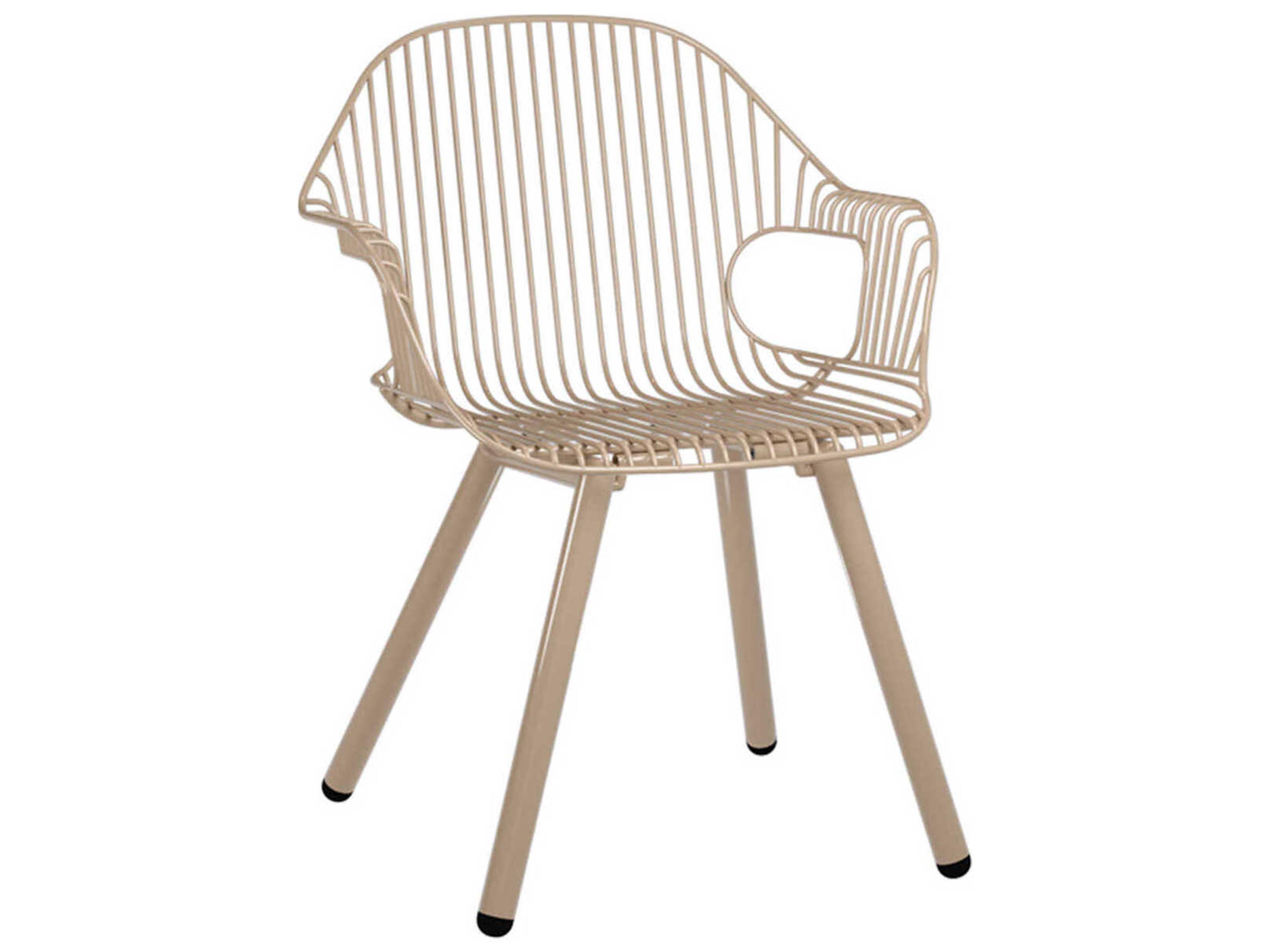 Rita Steel with Galvanized Iron Tan Dining Arm Chair