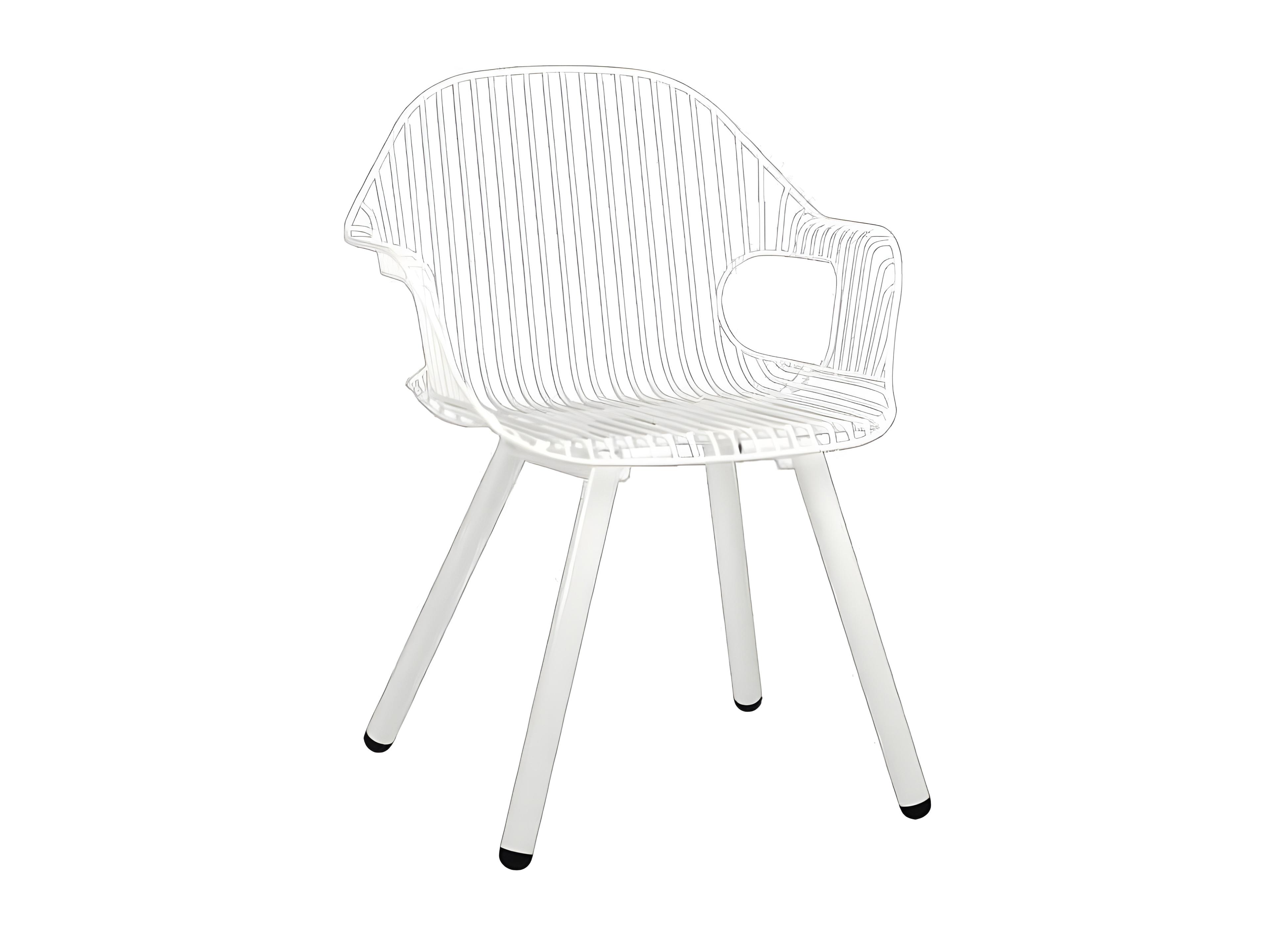 Rita Steel with Galvanized Iron White Dining Arm Chair