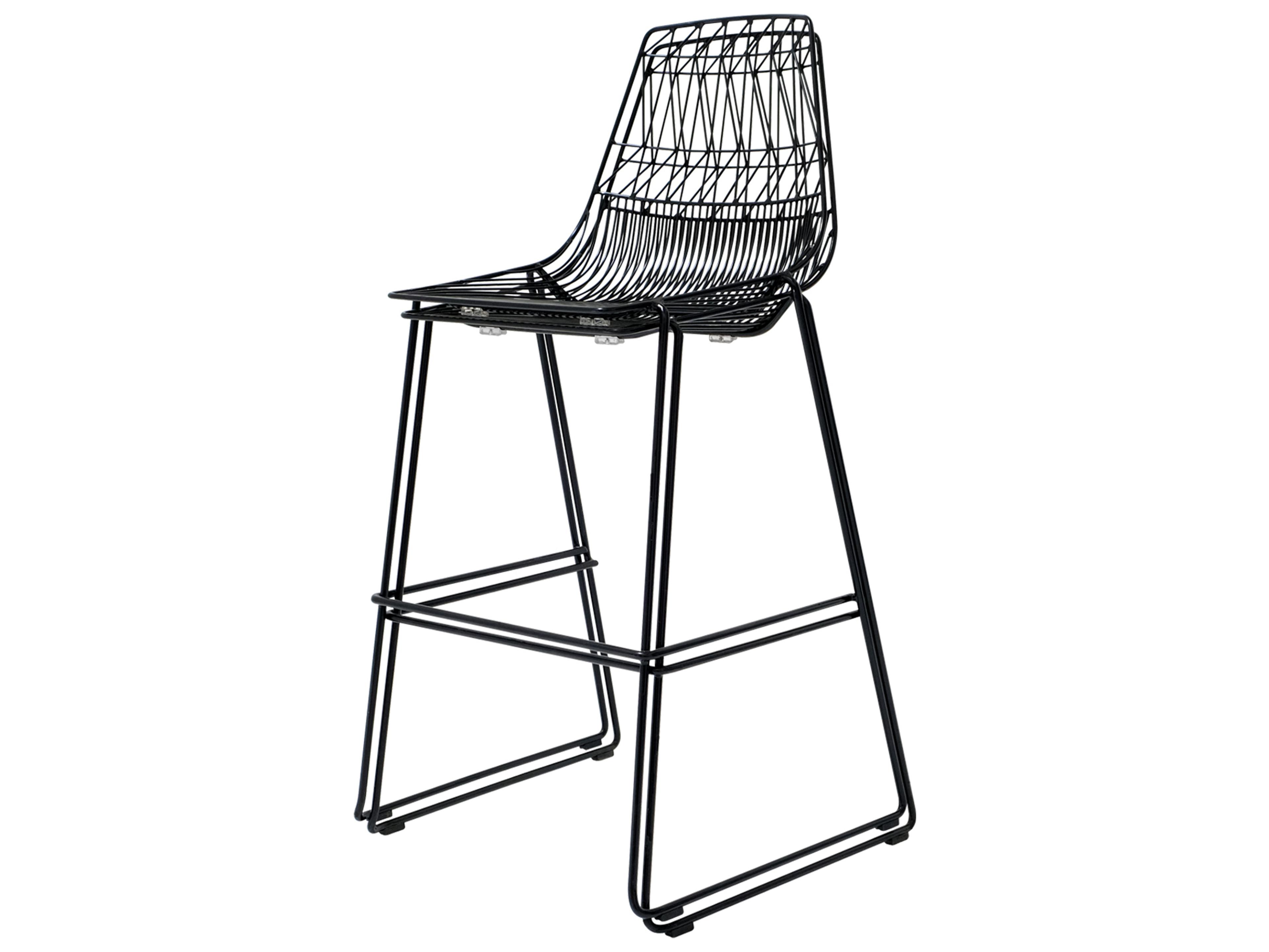 Bend Goods Outdoor Lucy Galvanized Iron Black Stackable Bar Stool