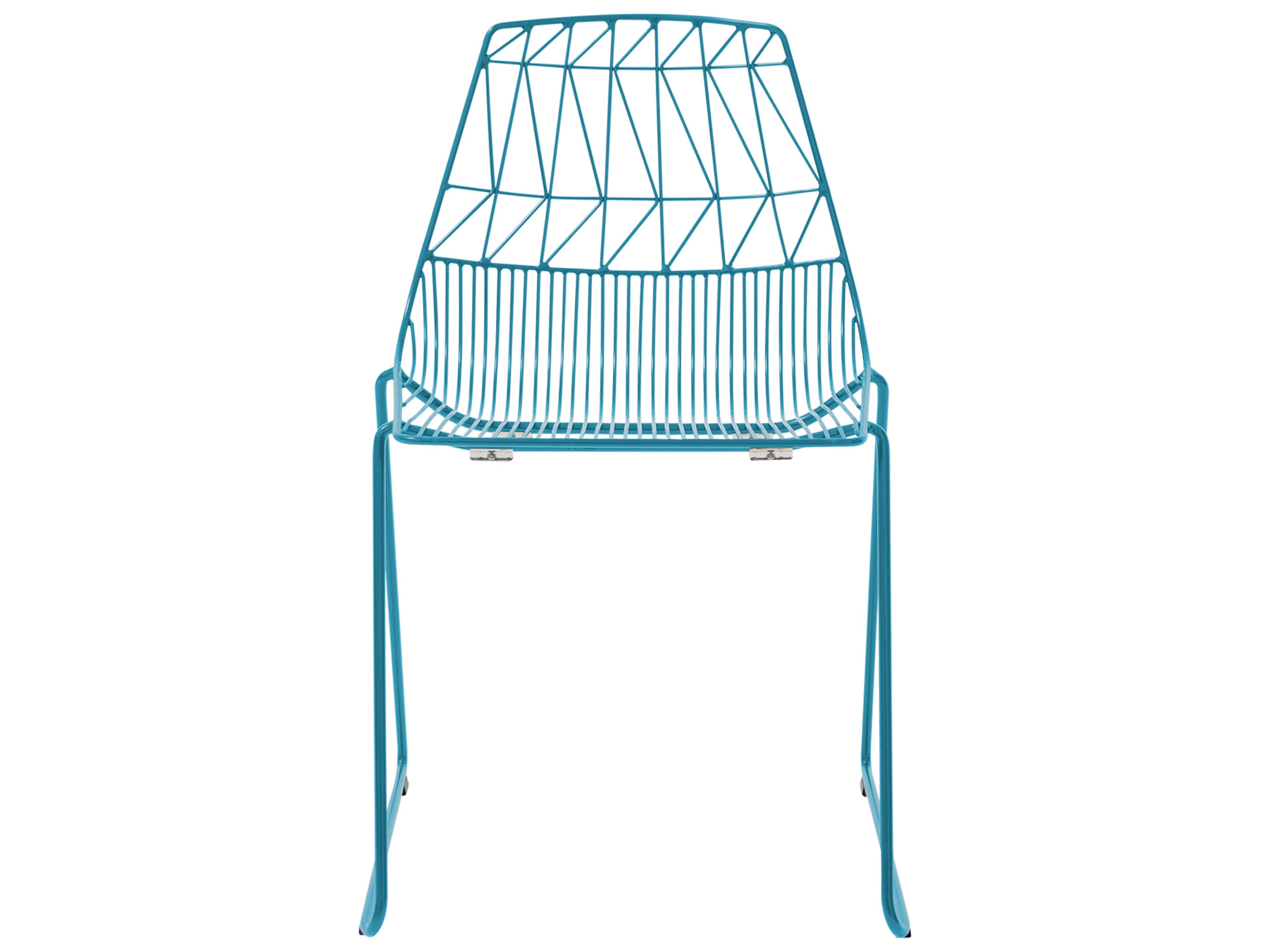 Bend Goods Outdoor Lucy Galvanized Iron Peacock Stacking Dining Side Chair