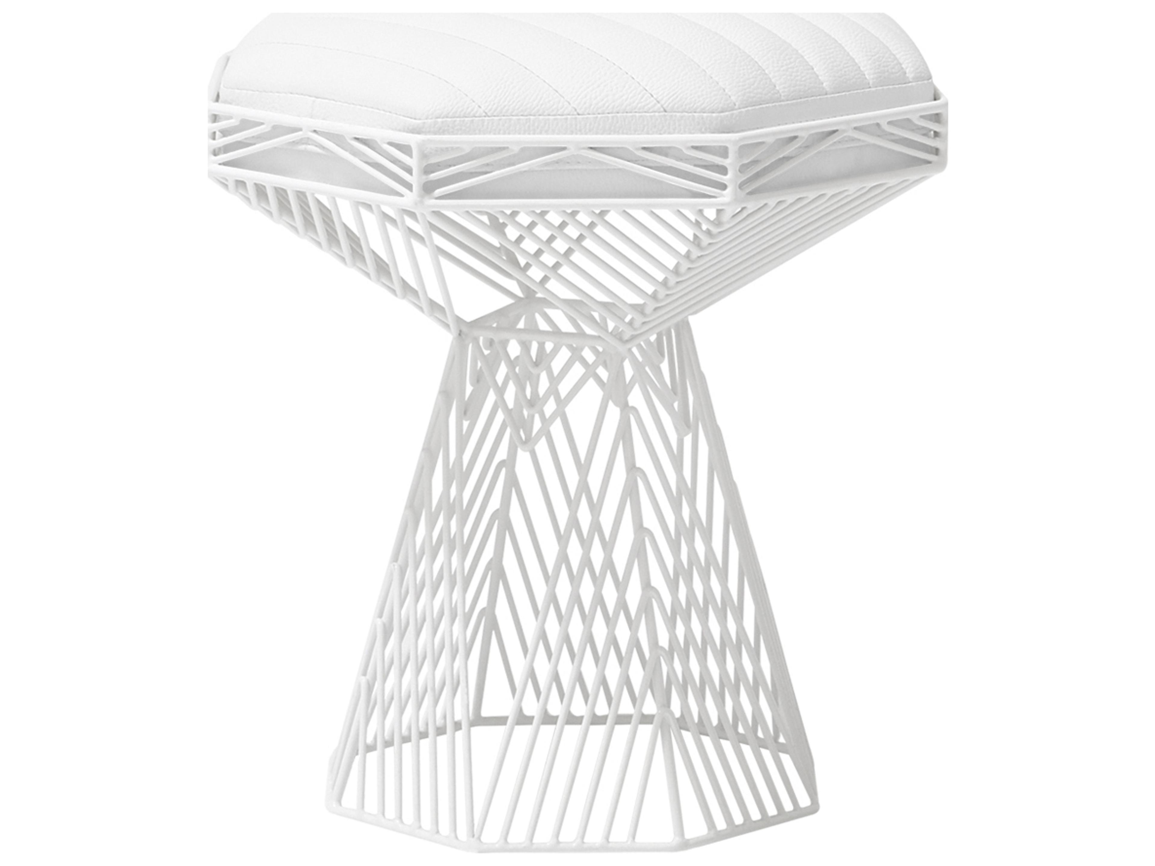 Bend Goods Outdoor Switched Galvanized Iron White Stool / Table