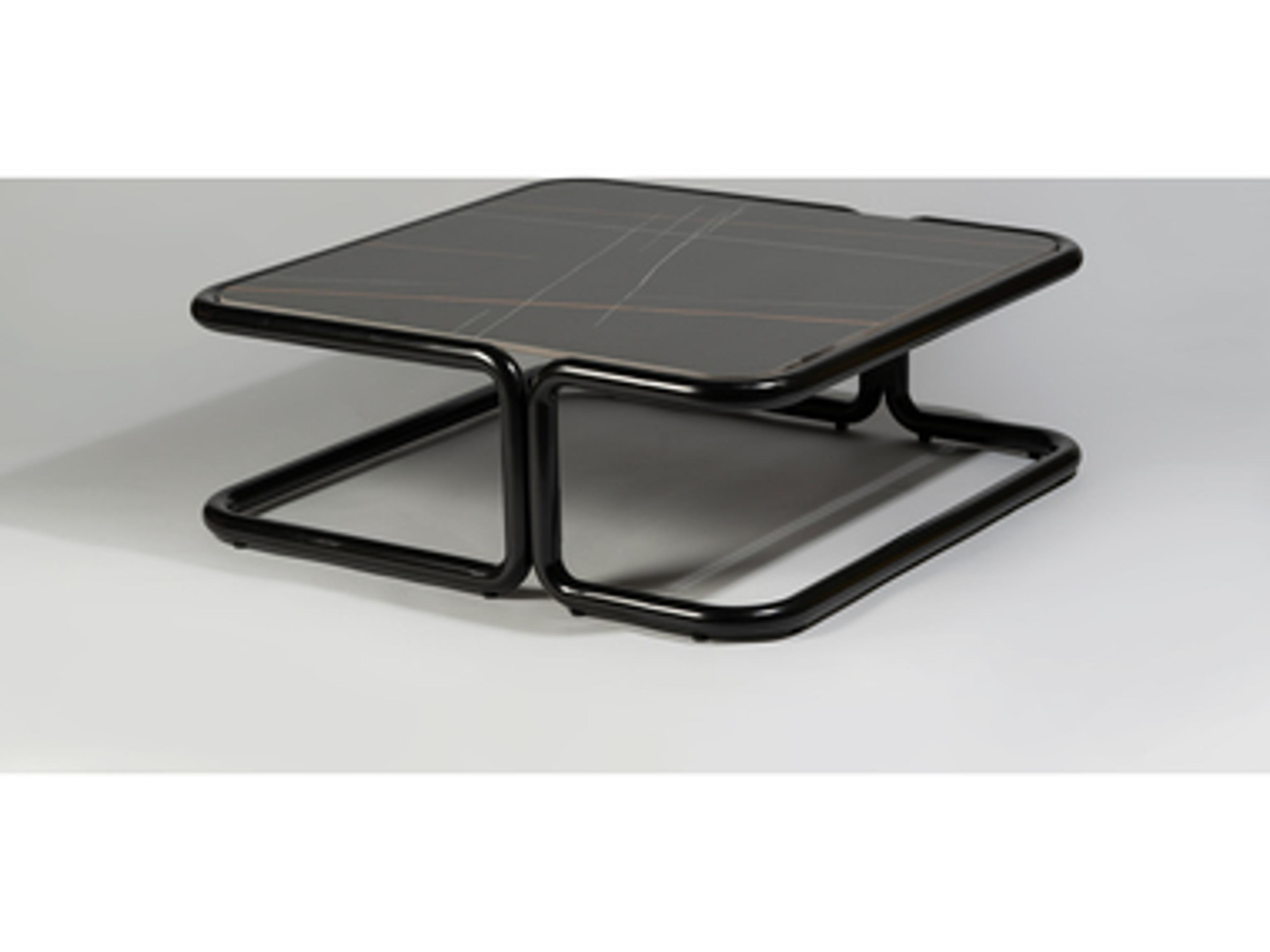Bend Goods Outdoor Tube Aluminum 40" Square Coffee Table in Black