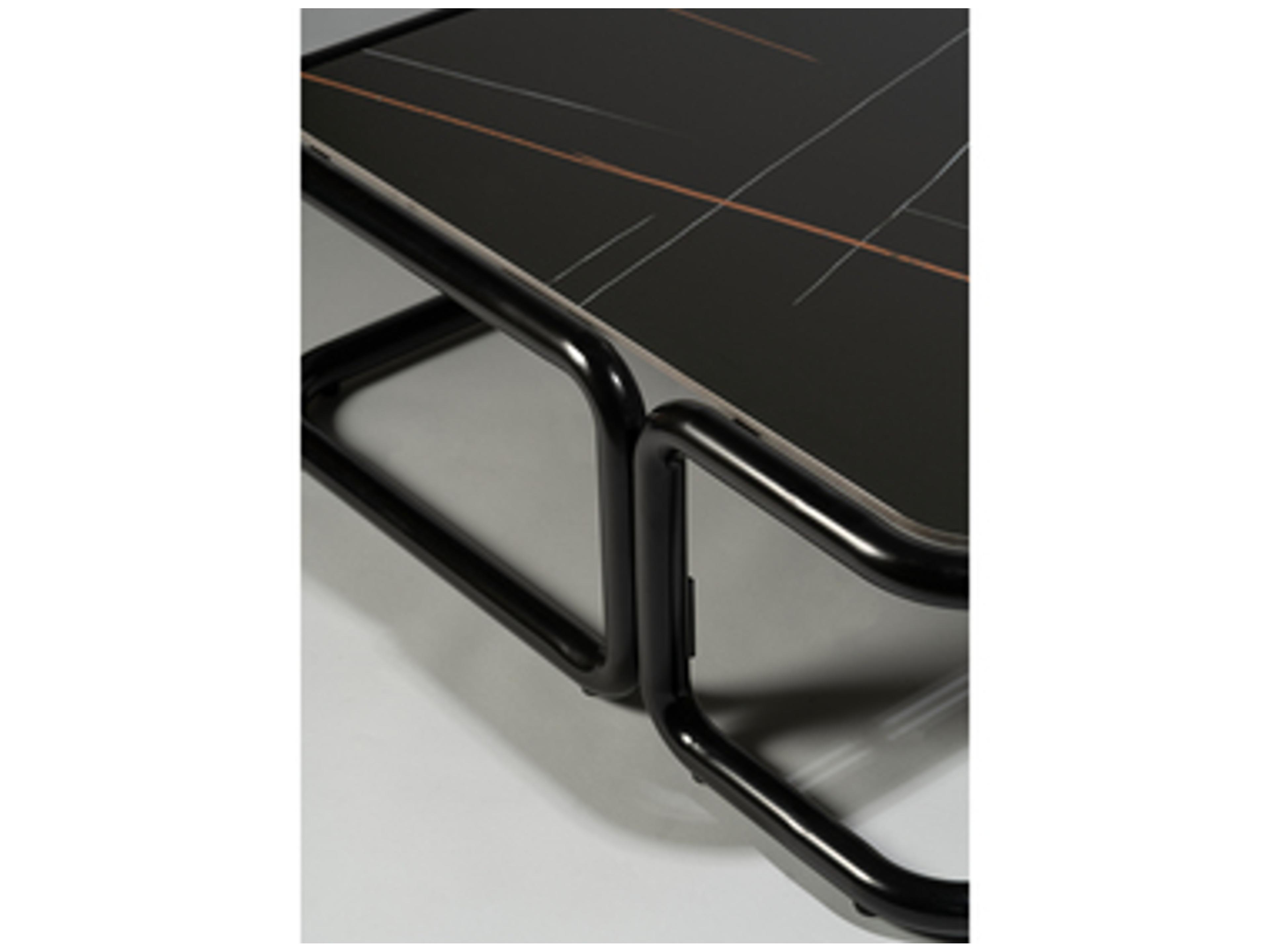 Bend Goods Outdoor Tube Aluminum 40" Square Coffee Table in Black