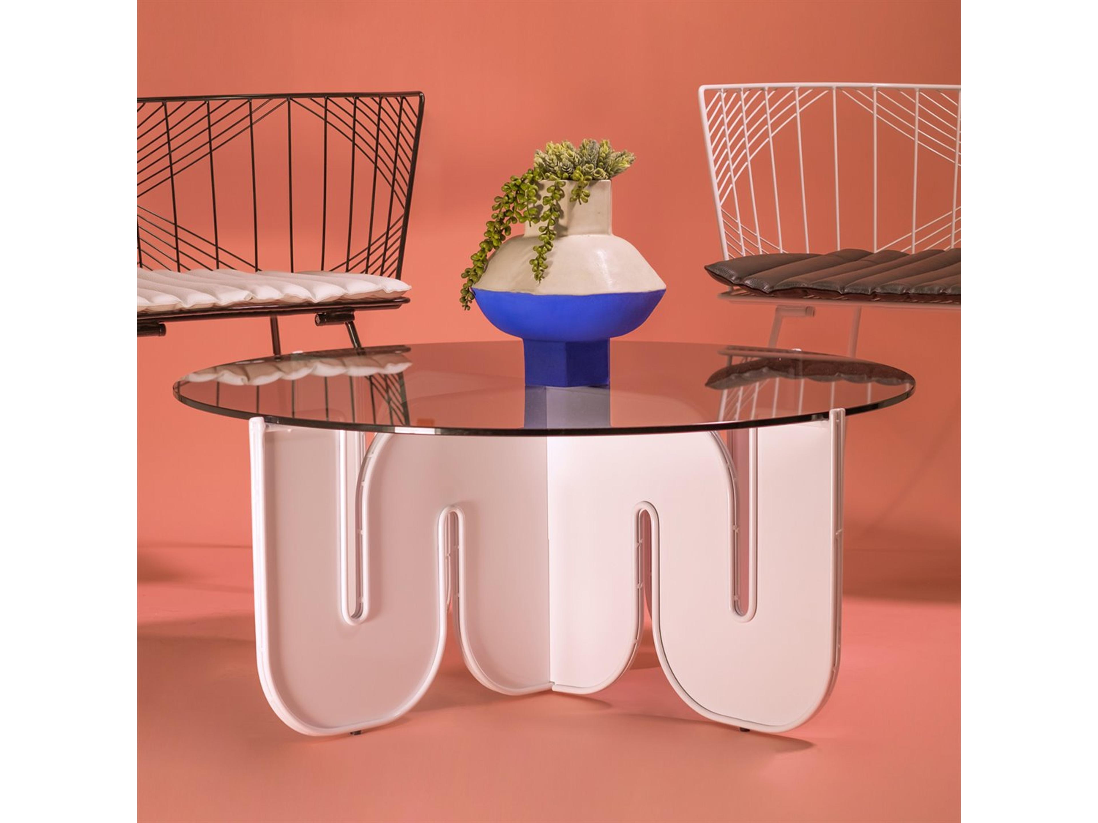 Bend Goods Outdoor Wave Resin White Round Coffee Table