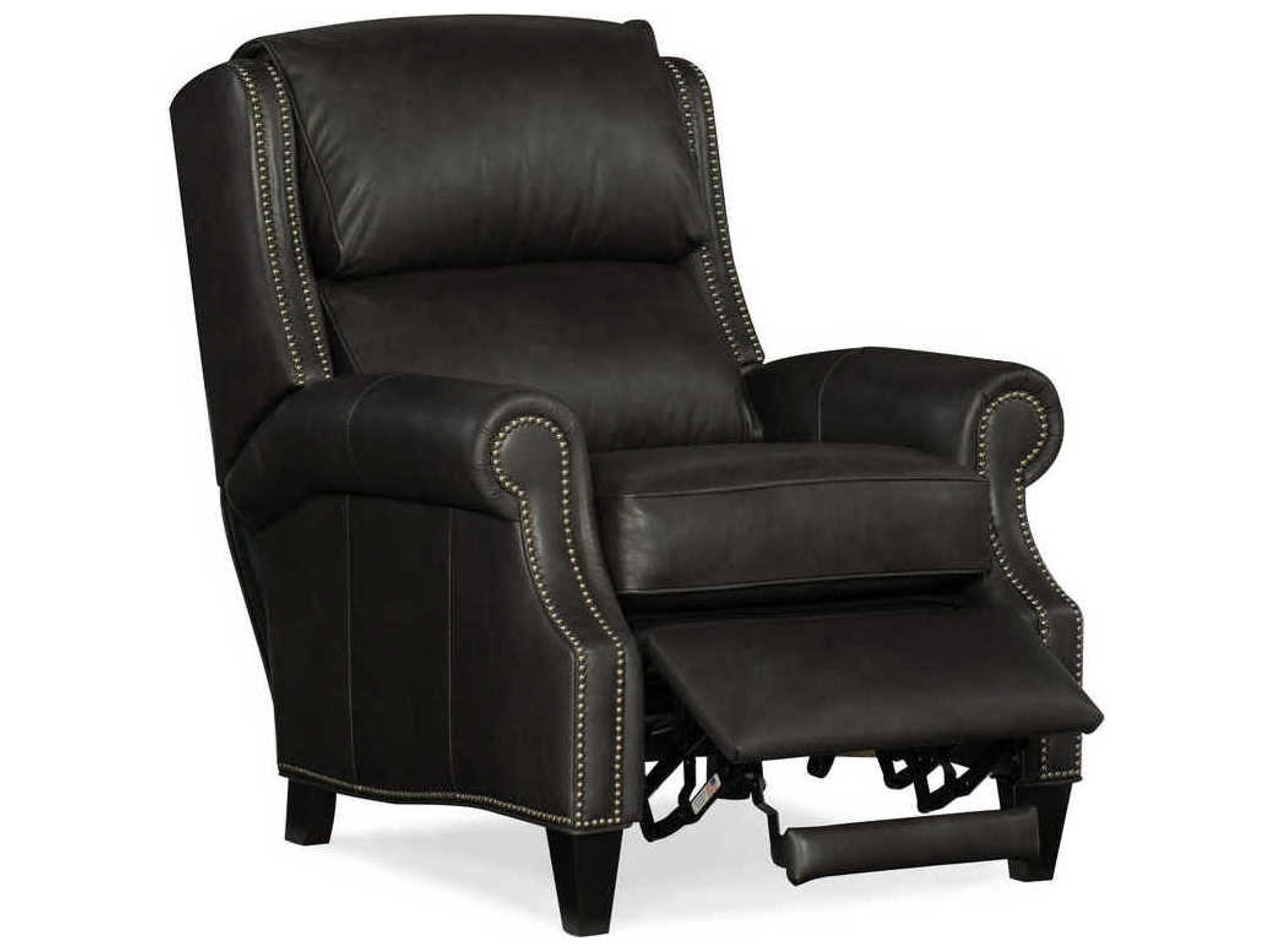 Bradington Young Huss Charcoal Black Leather Recliner