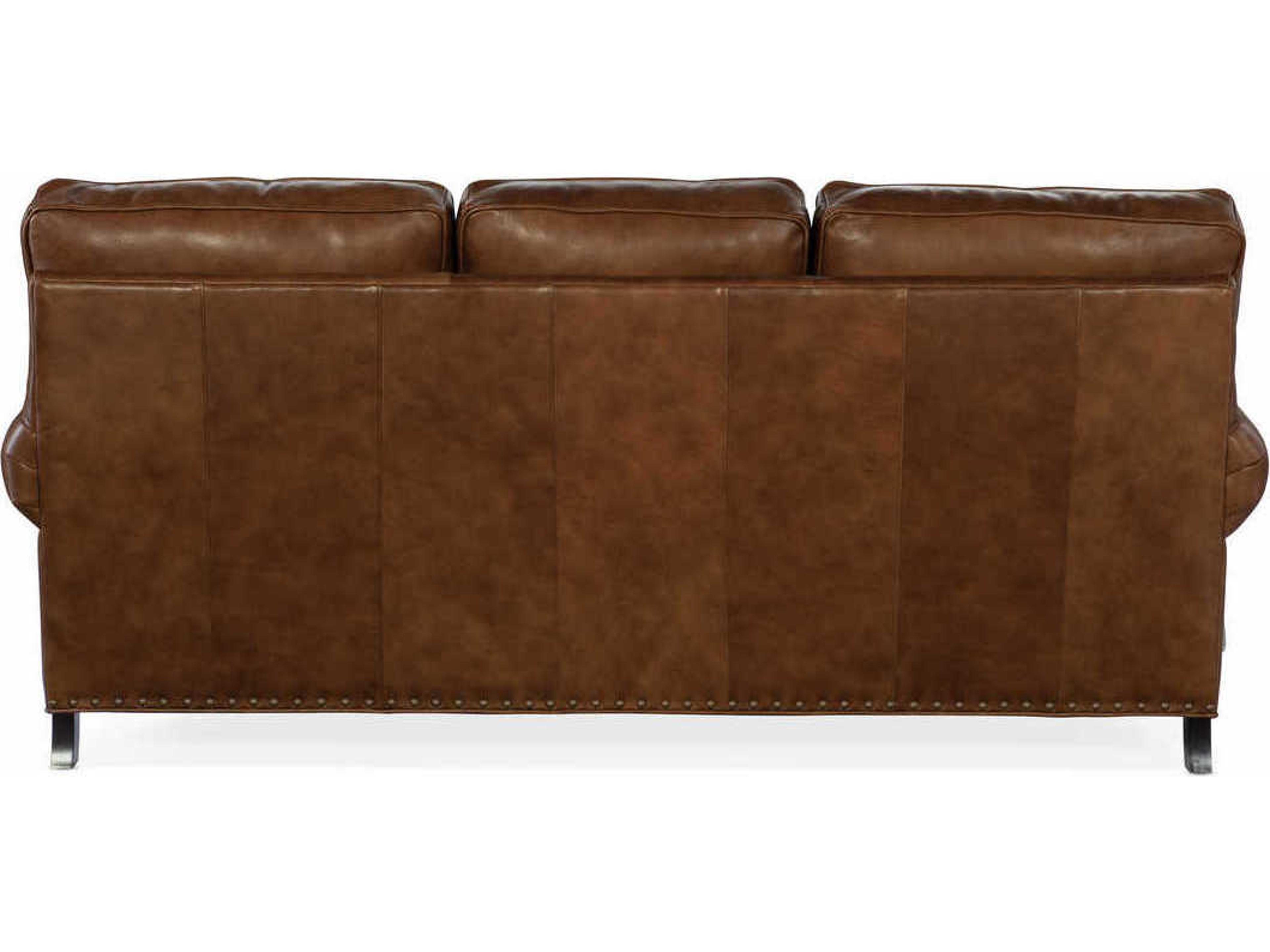 Bradington Young Carrado Sable Brown Leather Sofa
