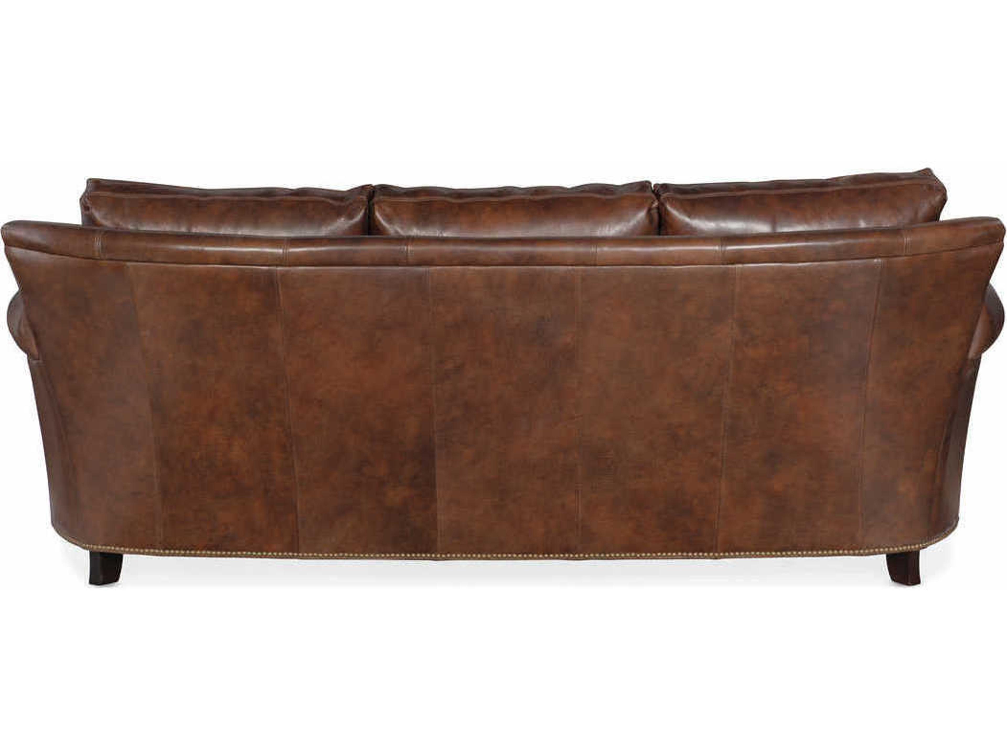 Bradington Young Richardson Cognac Brown Leather Sofa