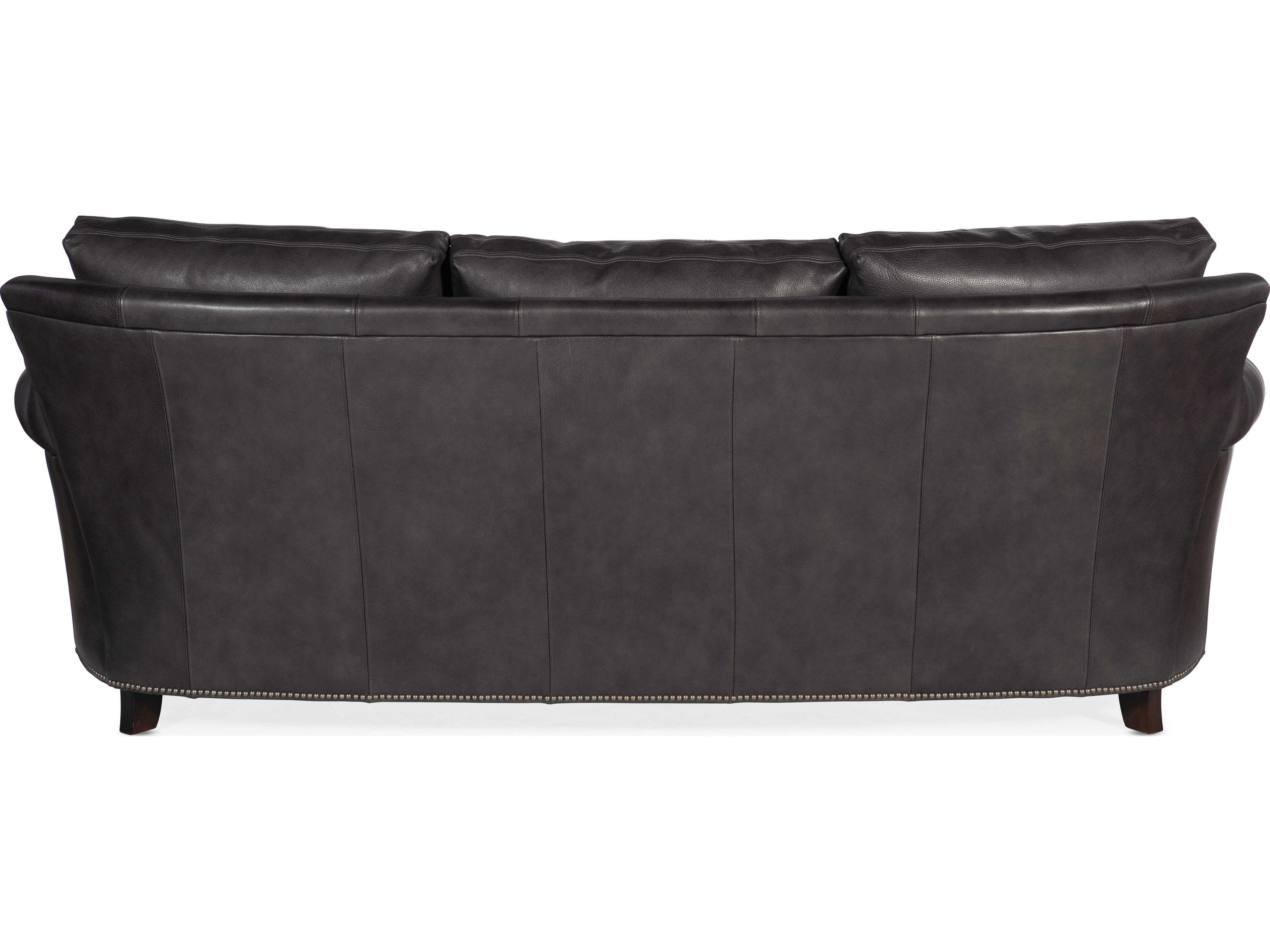 Bradington Young Richardson Charcoal Black Leather Sofa