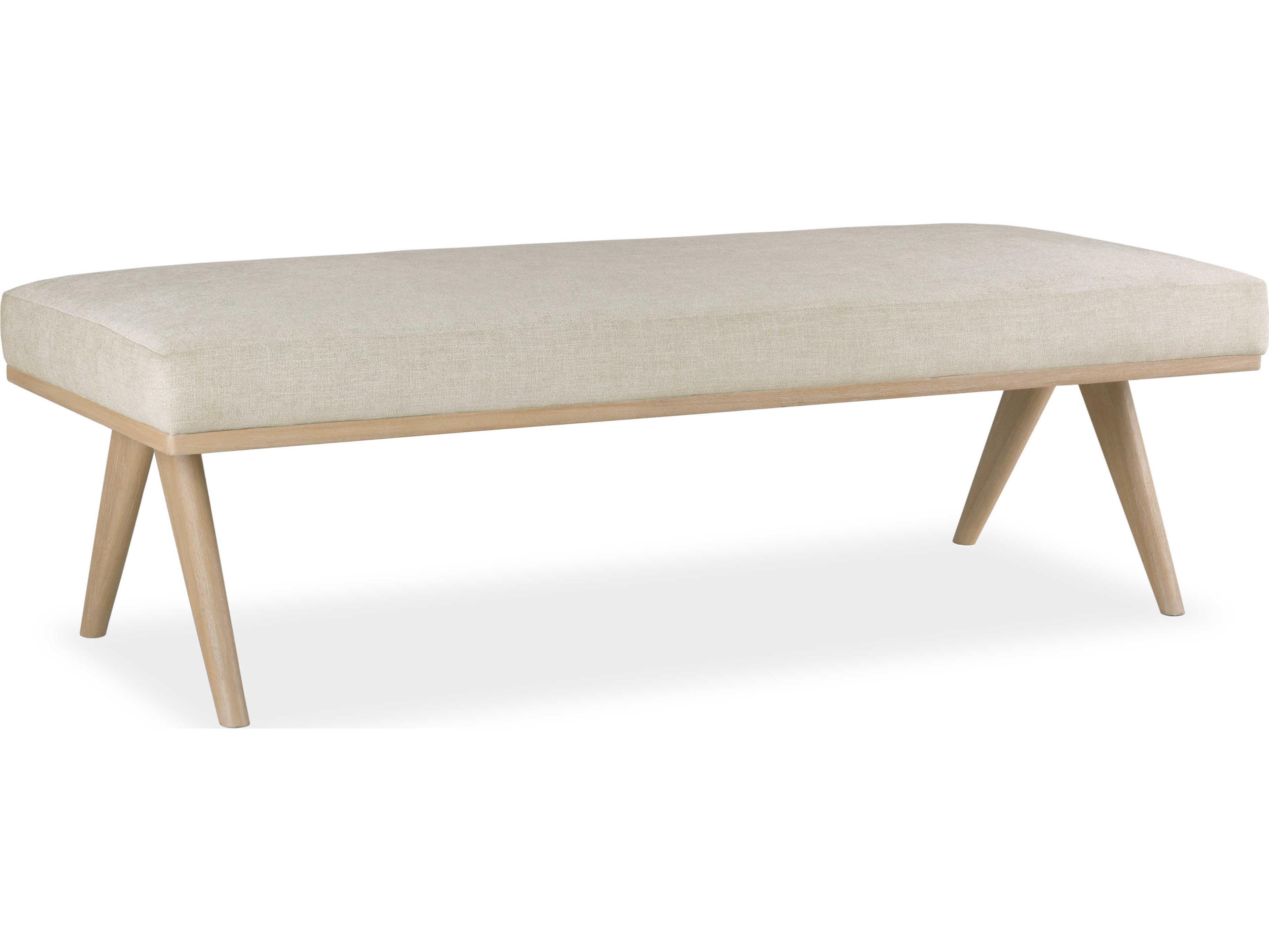 Barron Beach Beige Upholstered Accent Bench