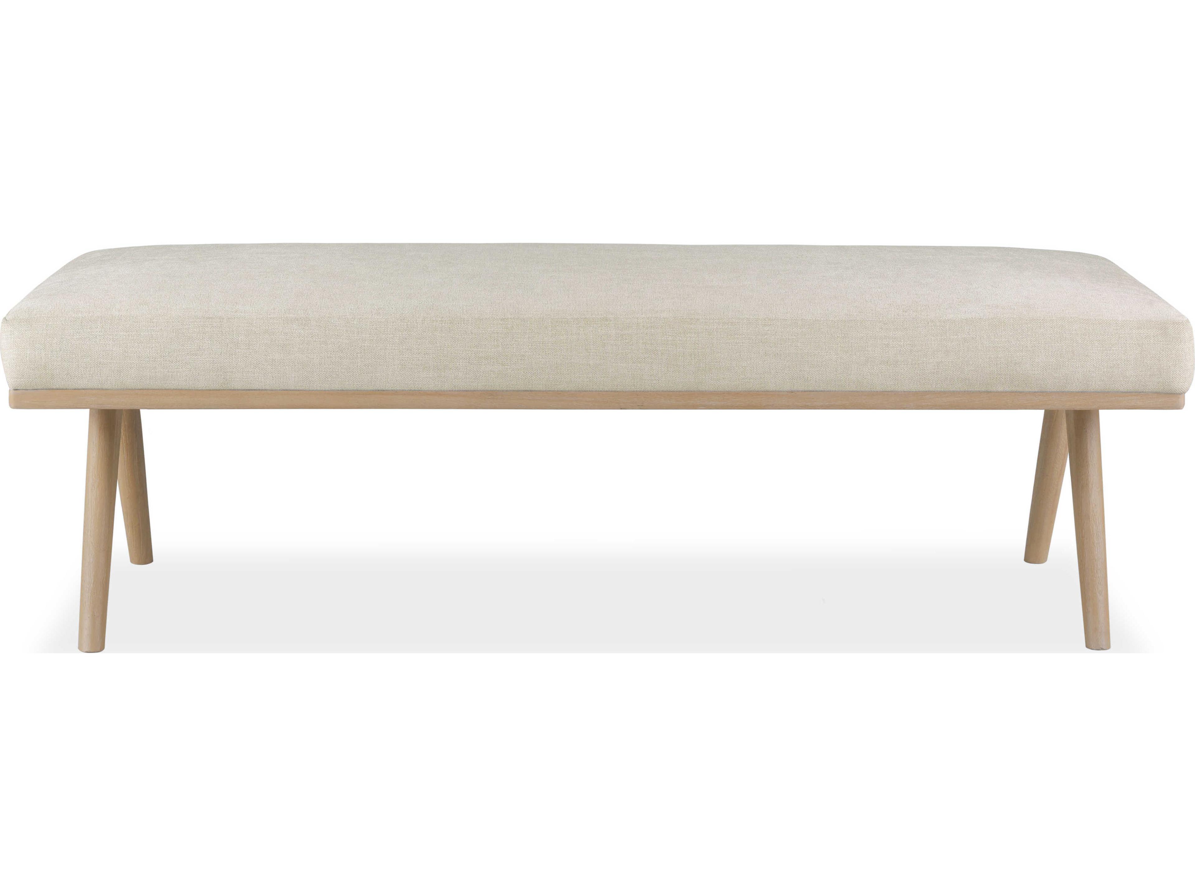 Brownstone Barron Beach Beige Upholstered Accent Bench