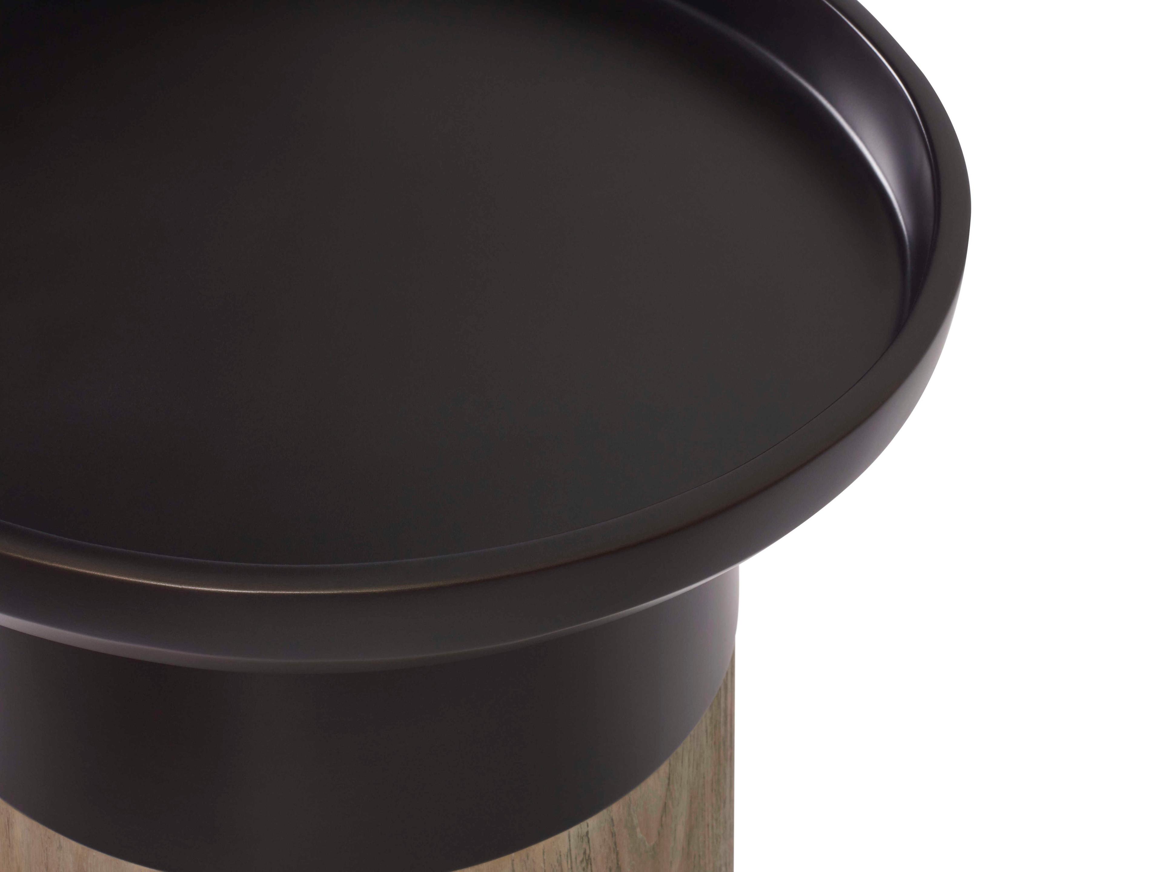 Brownstone Brady Round Metal Bronze Fawn End Table