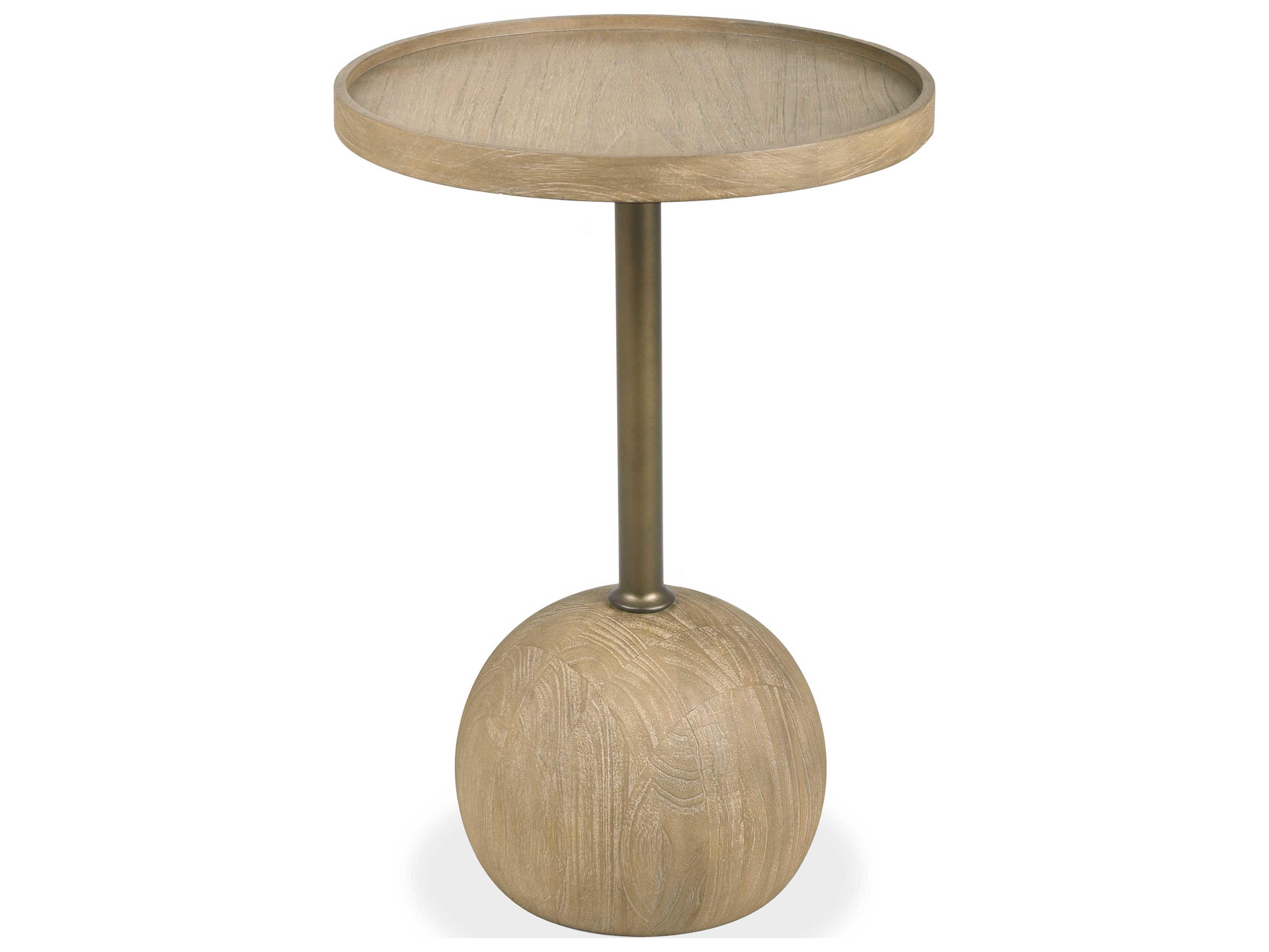 Caviar Round Wood Beach End Table