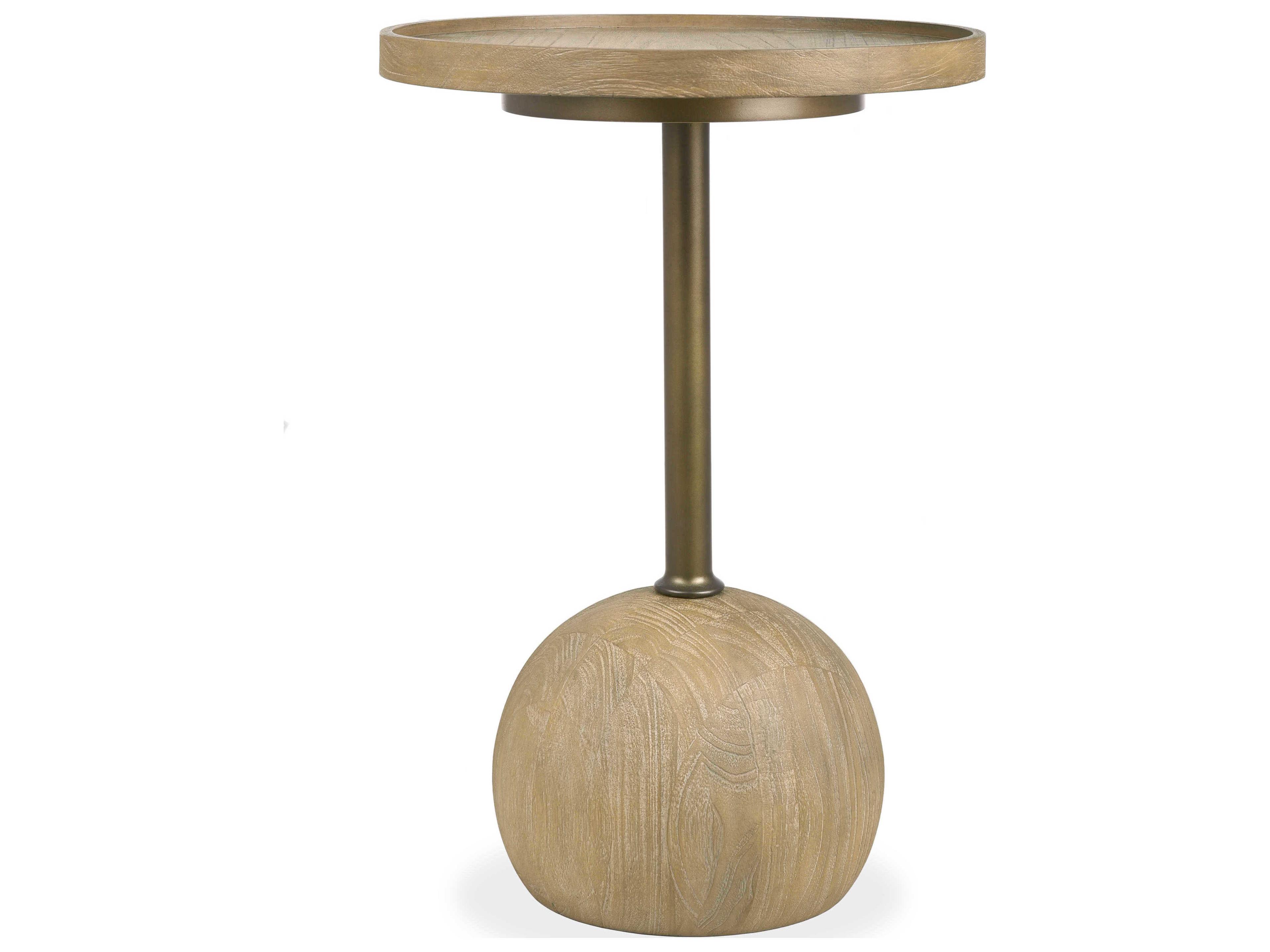 Brownstone Caviar Round Wood Beach End Table