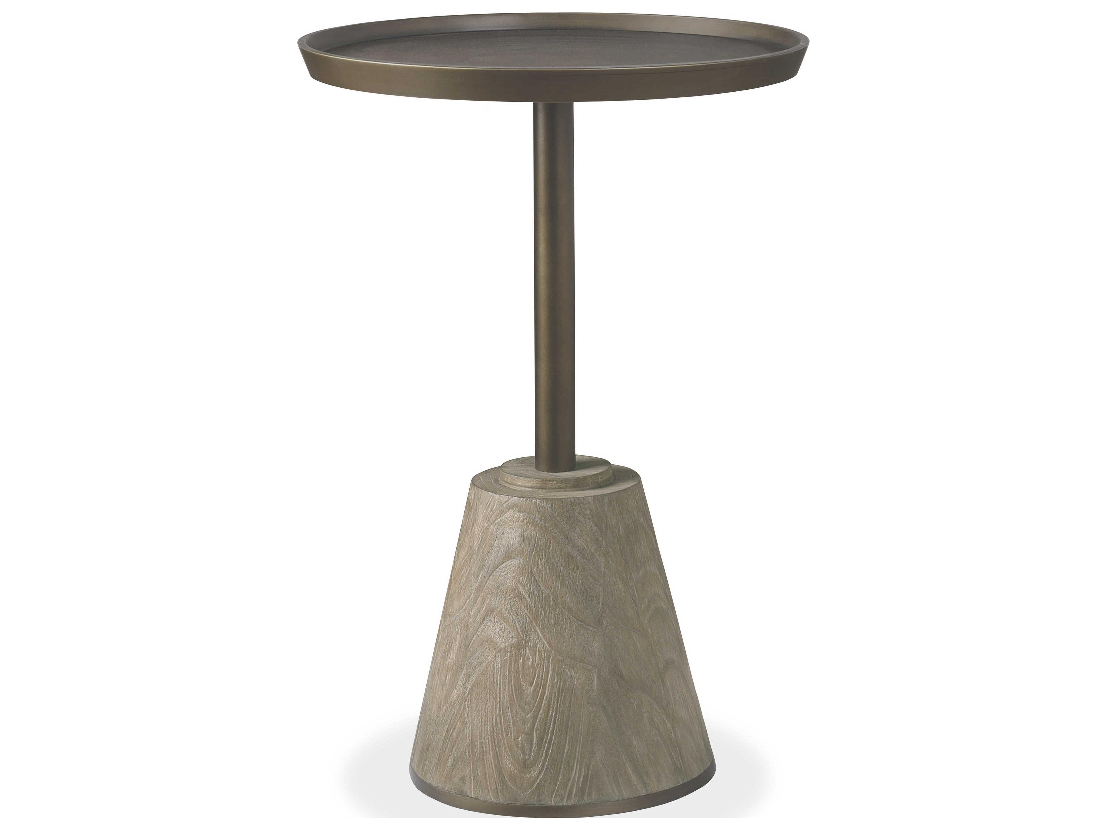 Brownstone Colton Round Metal Bronze Fawn End Table