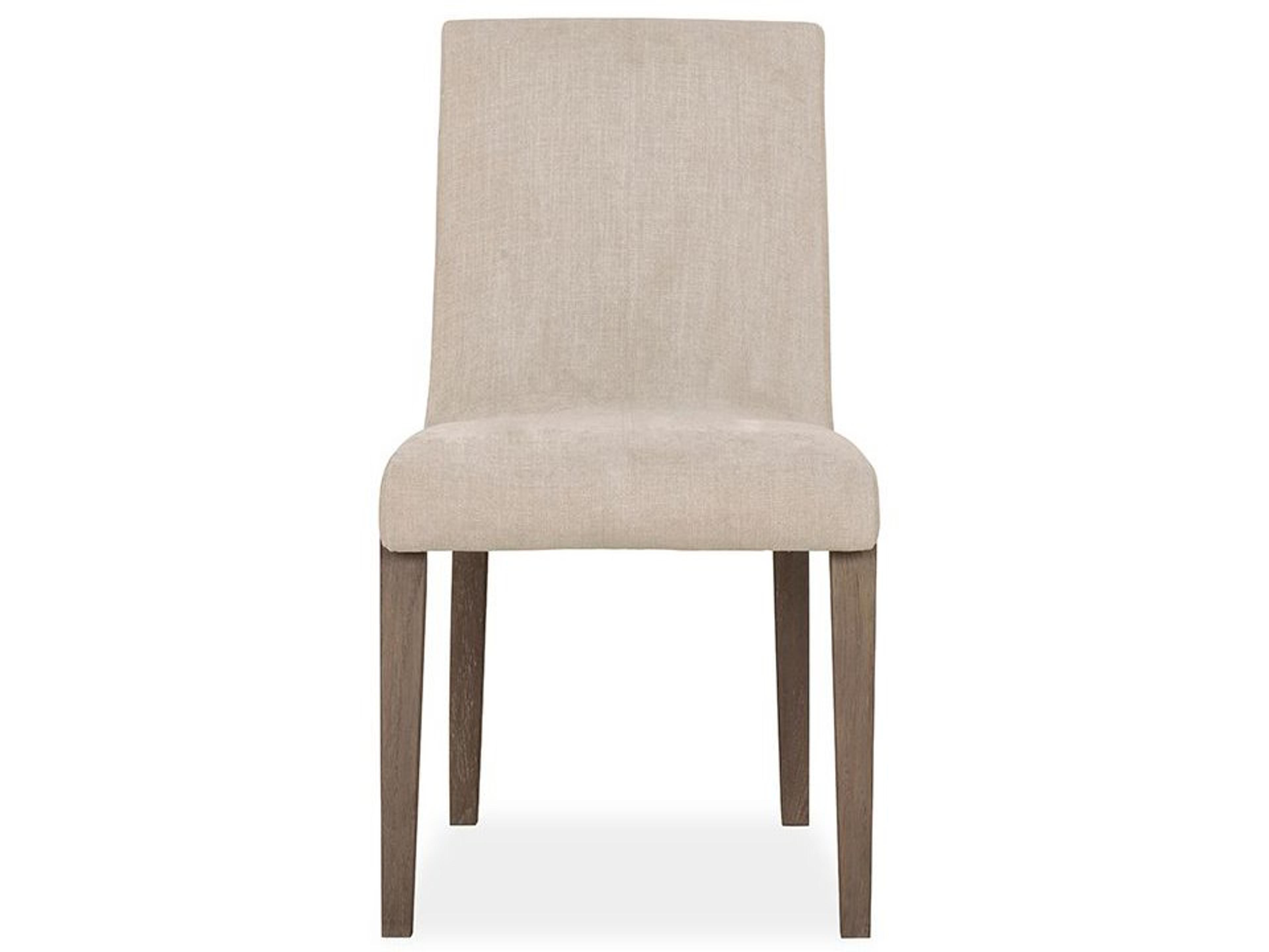 Brownstone Cavallini Teak Wood Gray Upholstered Side Dining Chair