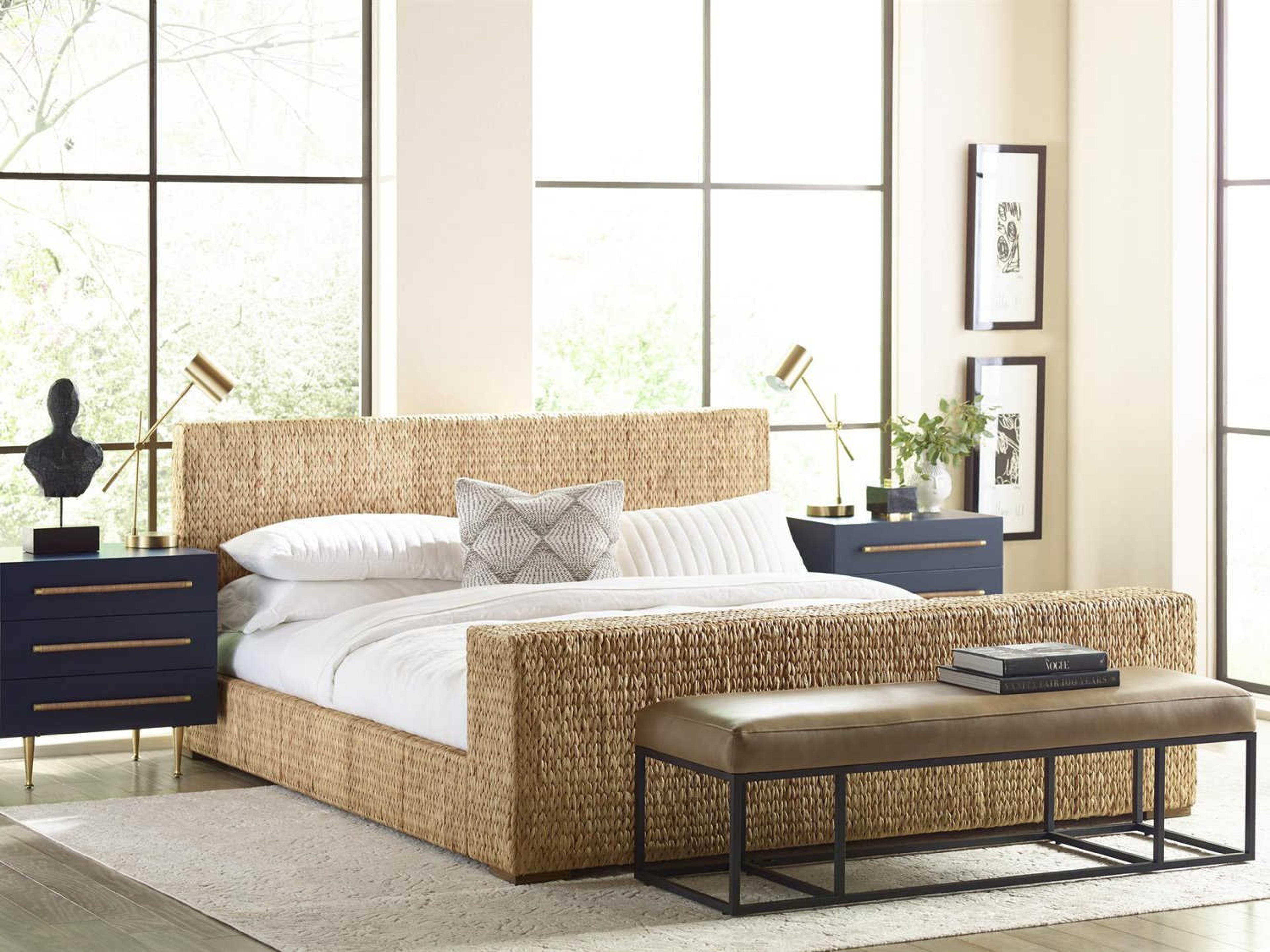 Brownstone Finley Caramel Black Metal Brown Leather Accent Bench