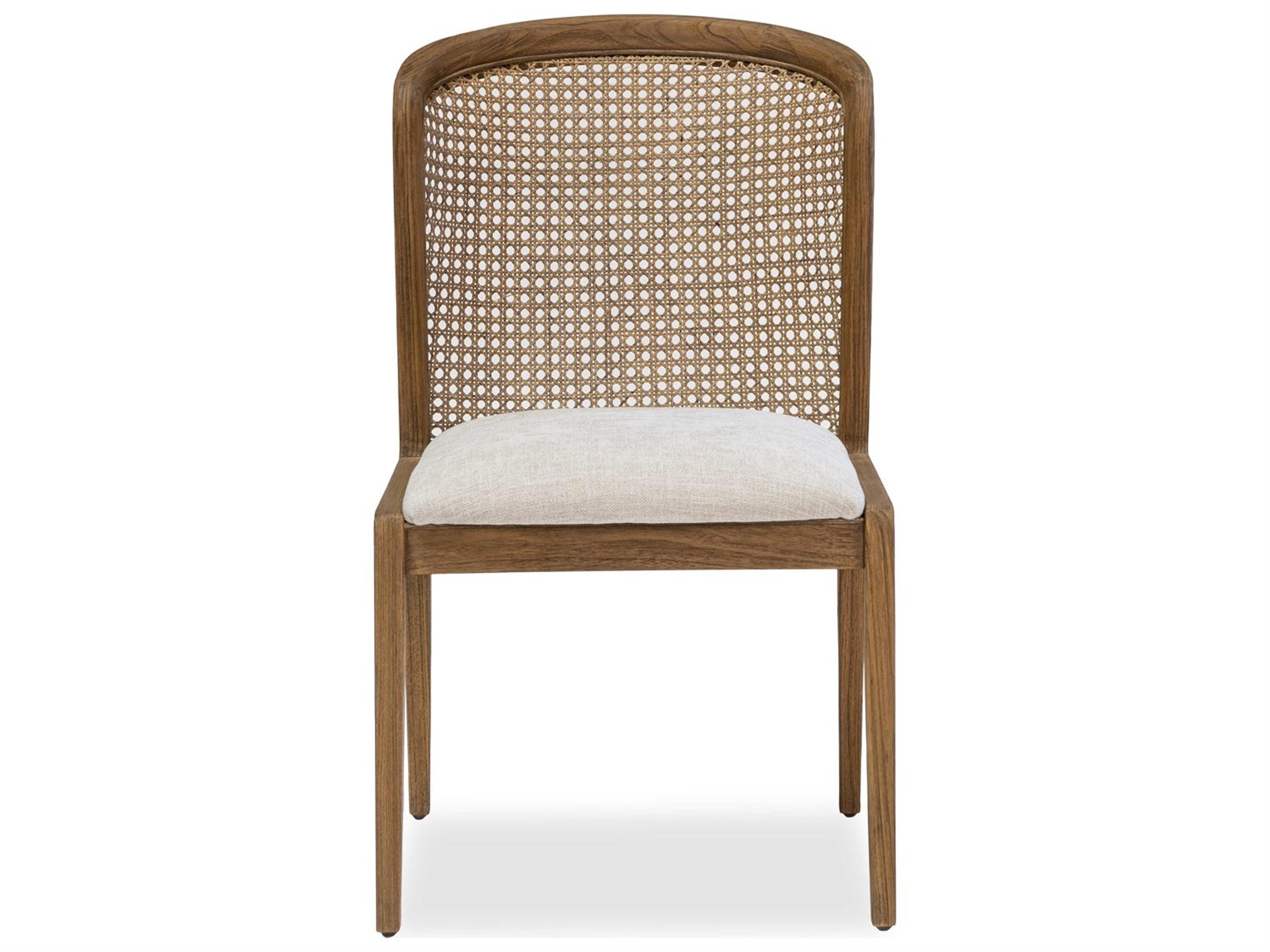 Brownstone Gabby Teak Wood Beige Upholstered Side Dining Chair