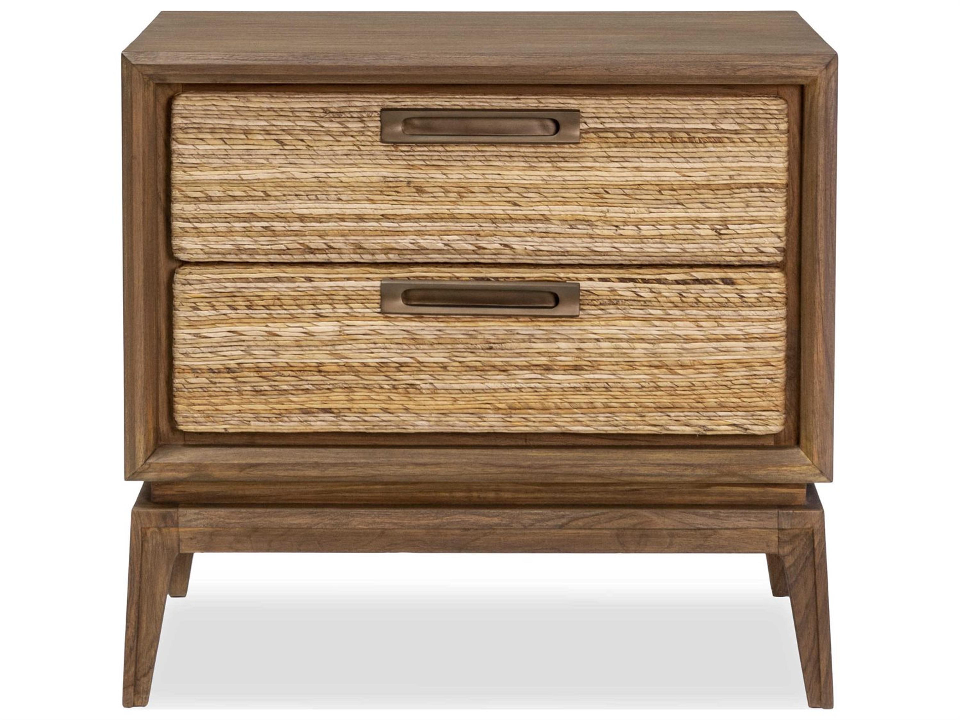 Brownstone Gemma 2-Drawers Brown Abaca Wood Nightstand