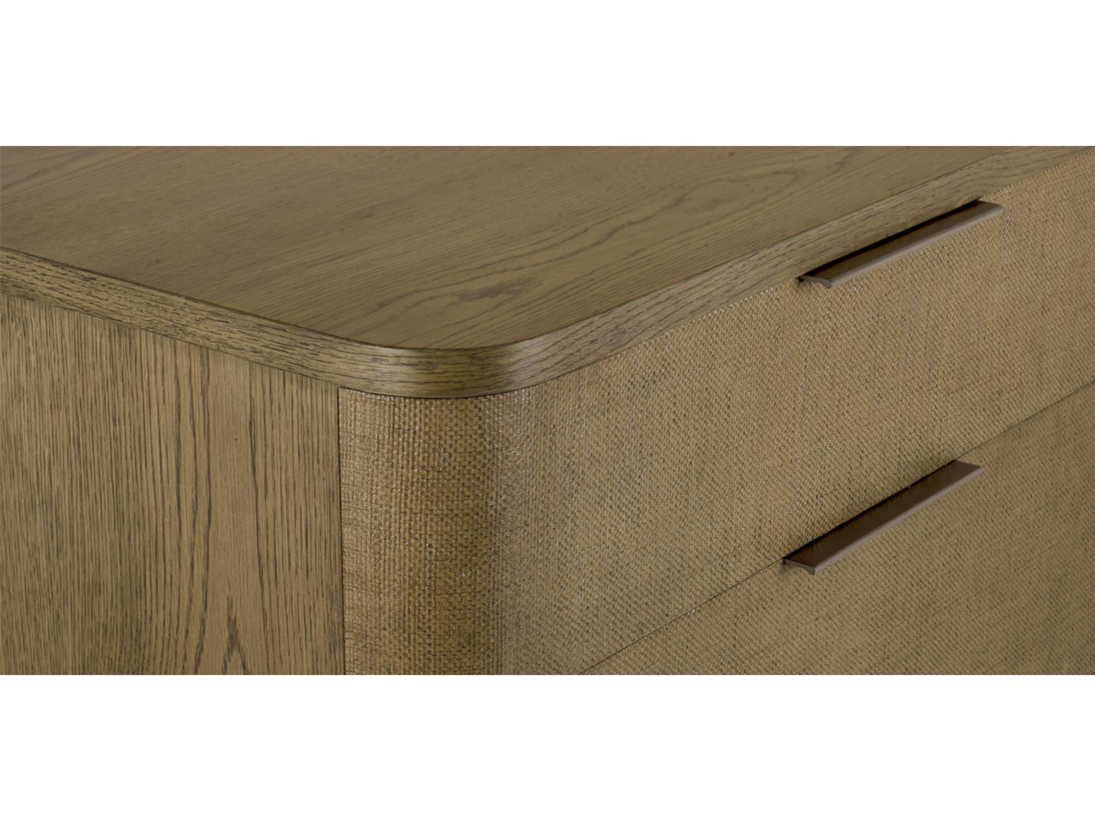 Brownstone Hayes 6-Drawers Brown Oak Wood Double Dresser