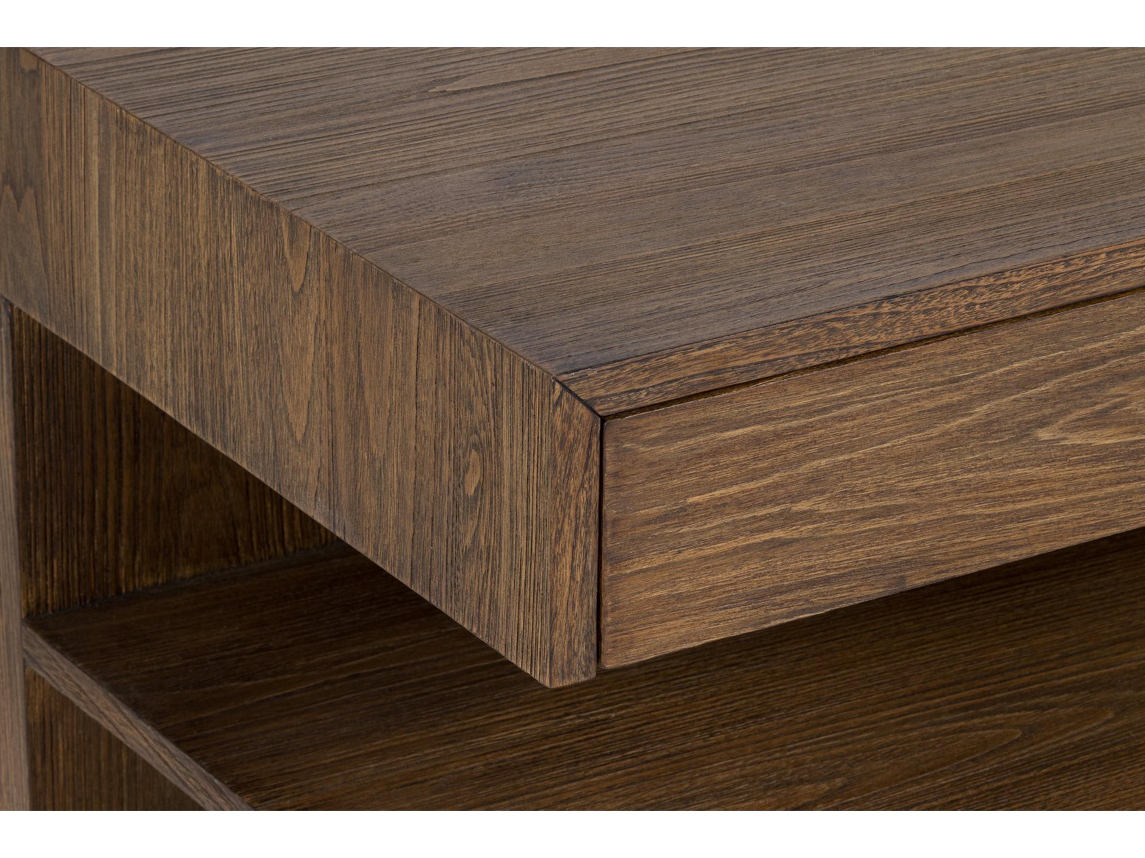 Brownstone Laguna 1-Drawer Brown Teak Wood LAF Nightstand