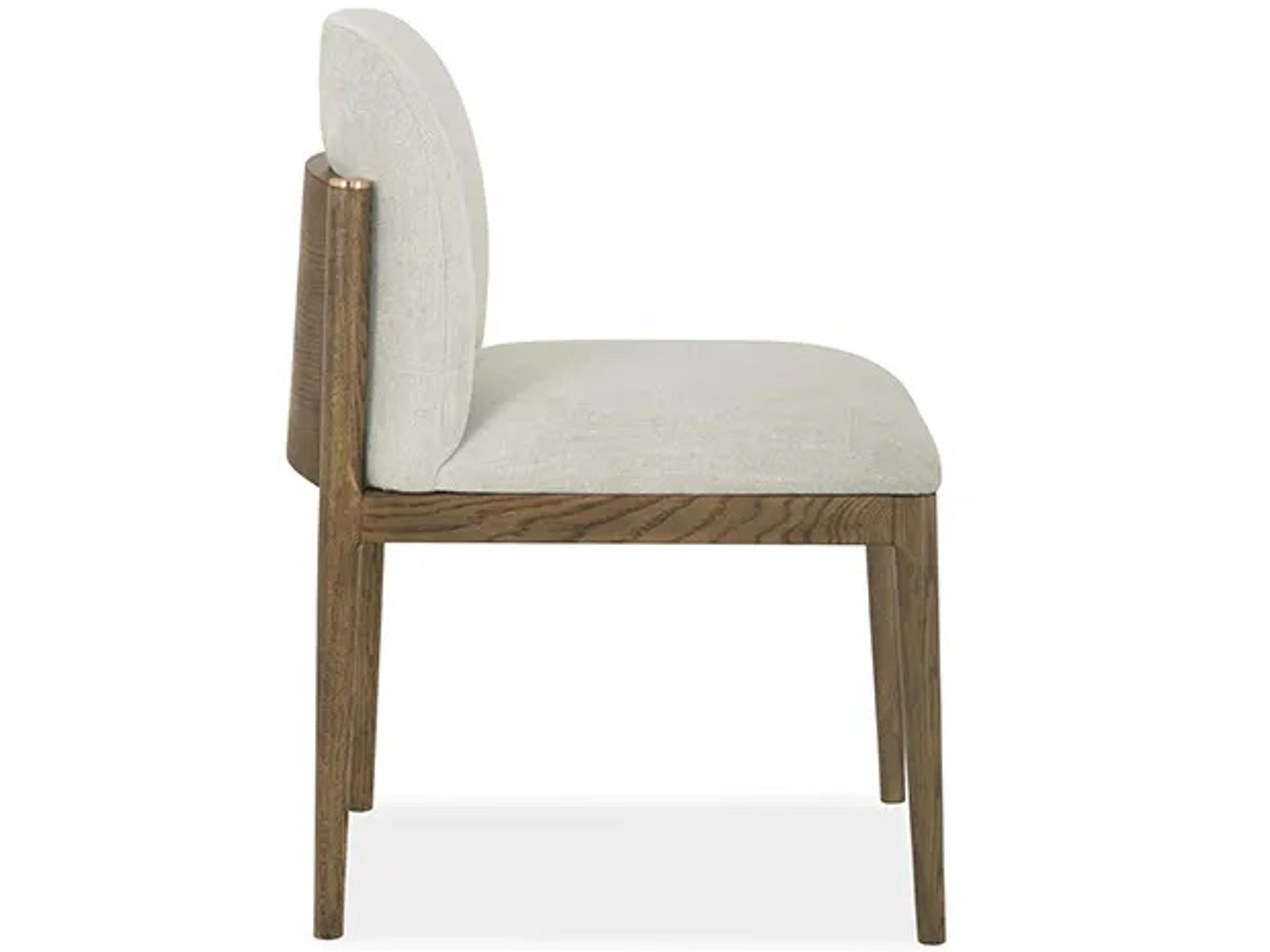 Brownstone Nathan Oak Wood Beige Upholstered Armless Dining Chair
