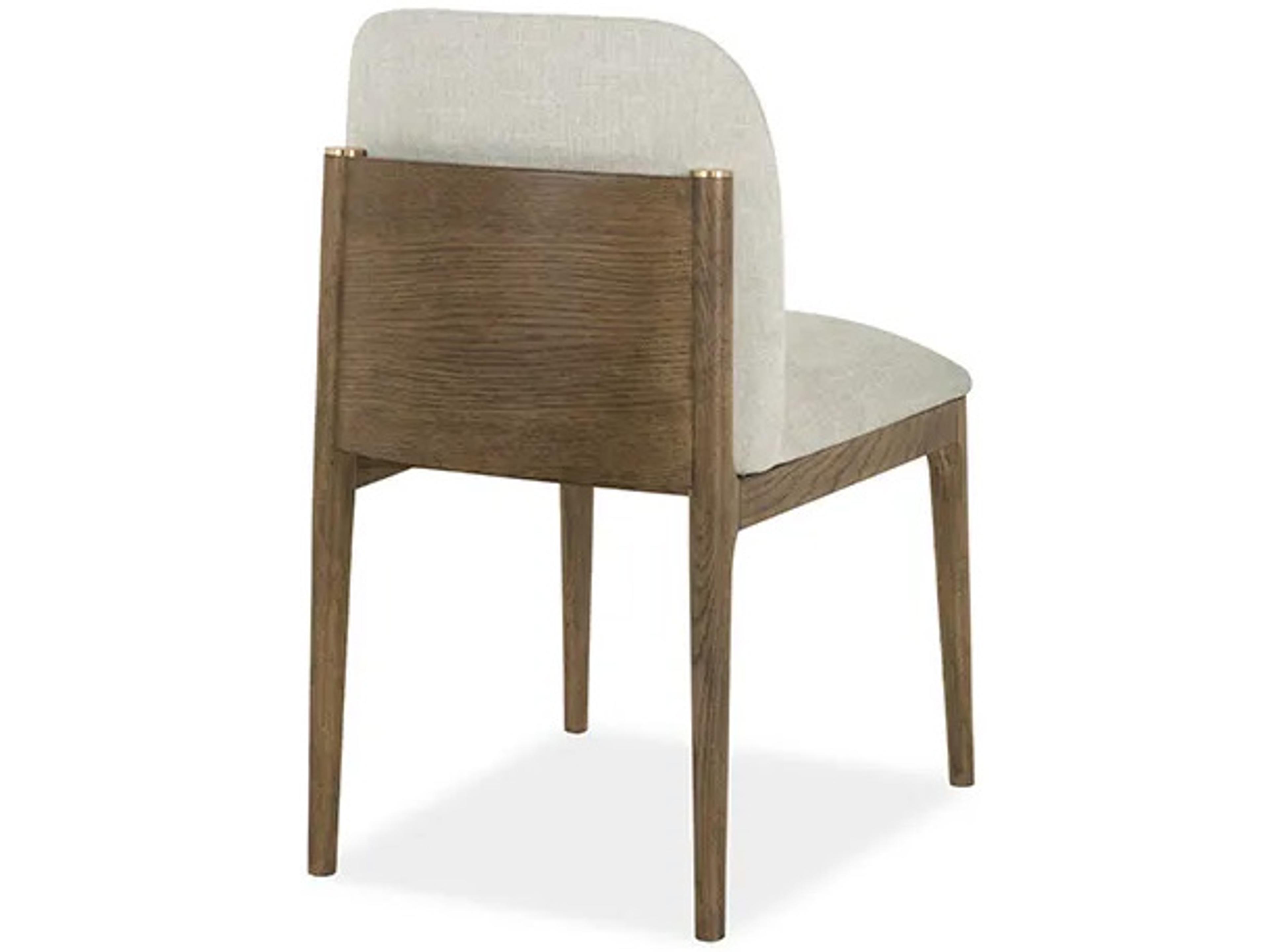 Brownstone Nathan Oak Wood Beige Upholstered Armless Dining Chair