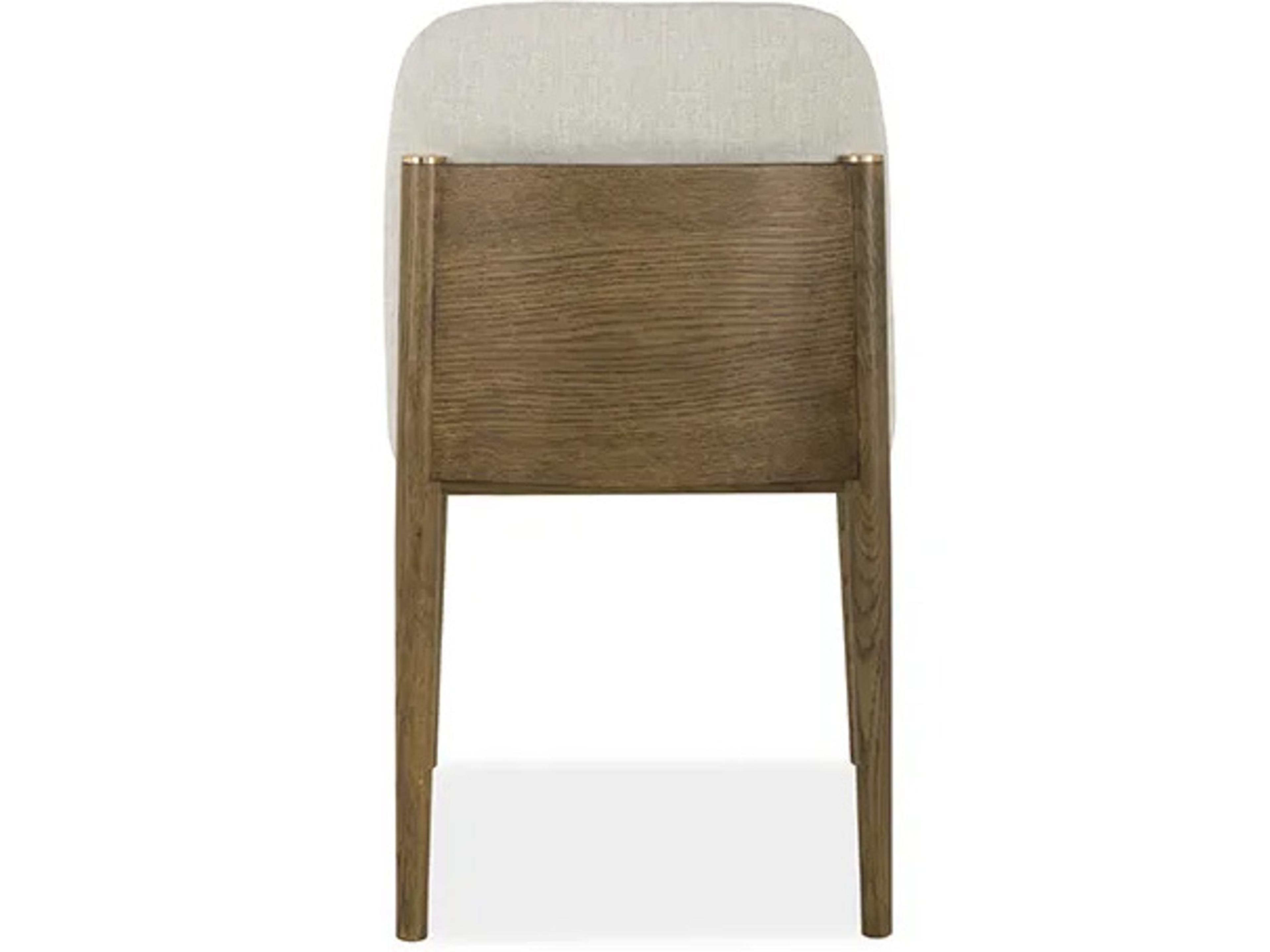 Brownstone Nathan Oak Wood Beige Upholstered Armless Dining Chair