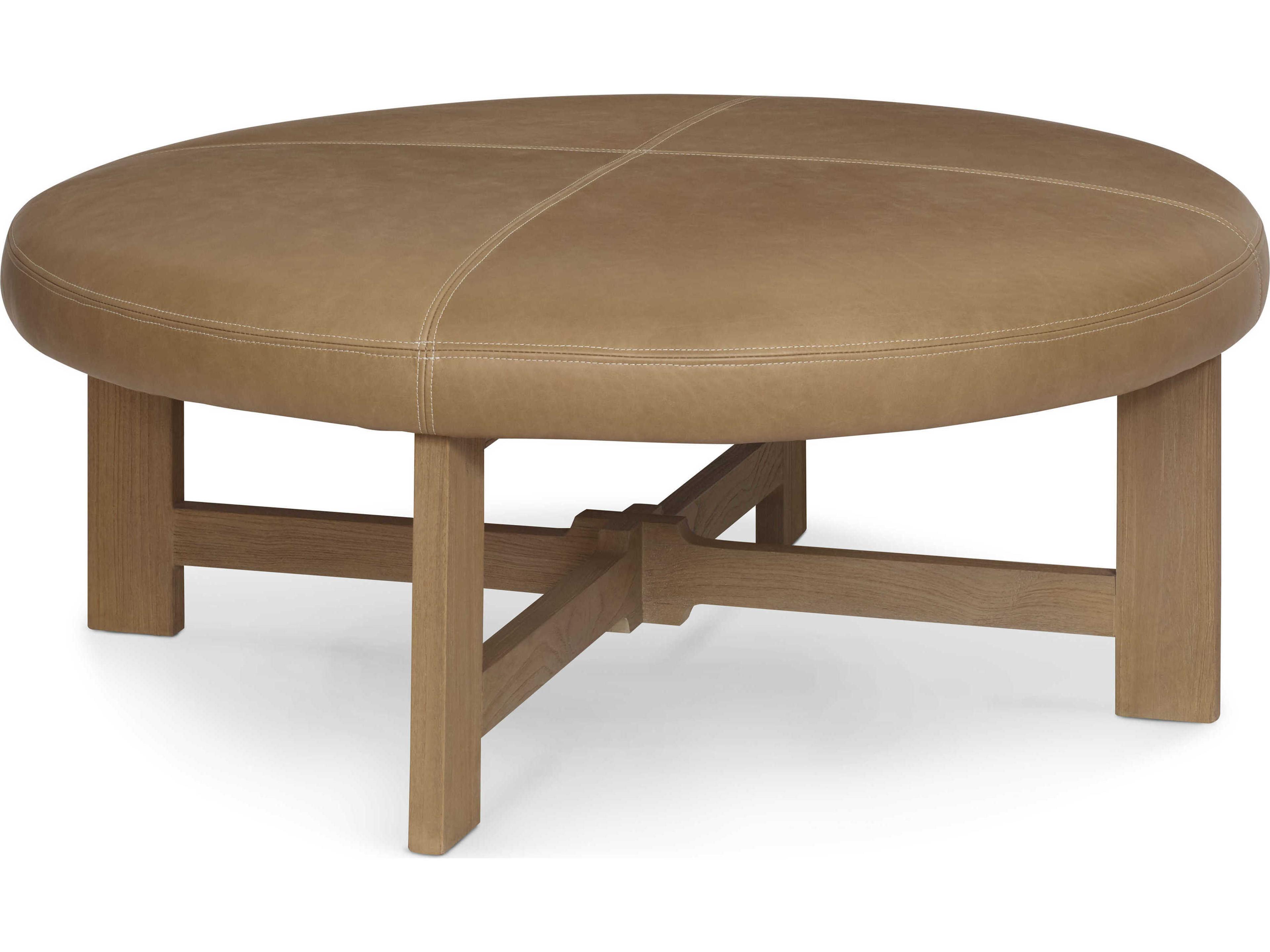 Brownstone Nelson Caramel Beach Leather Ottoman