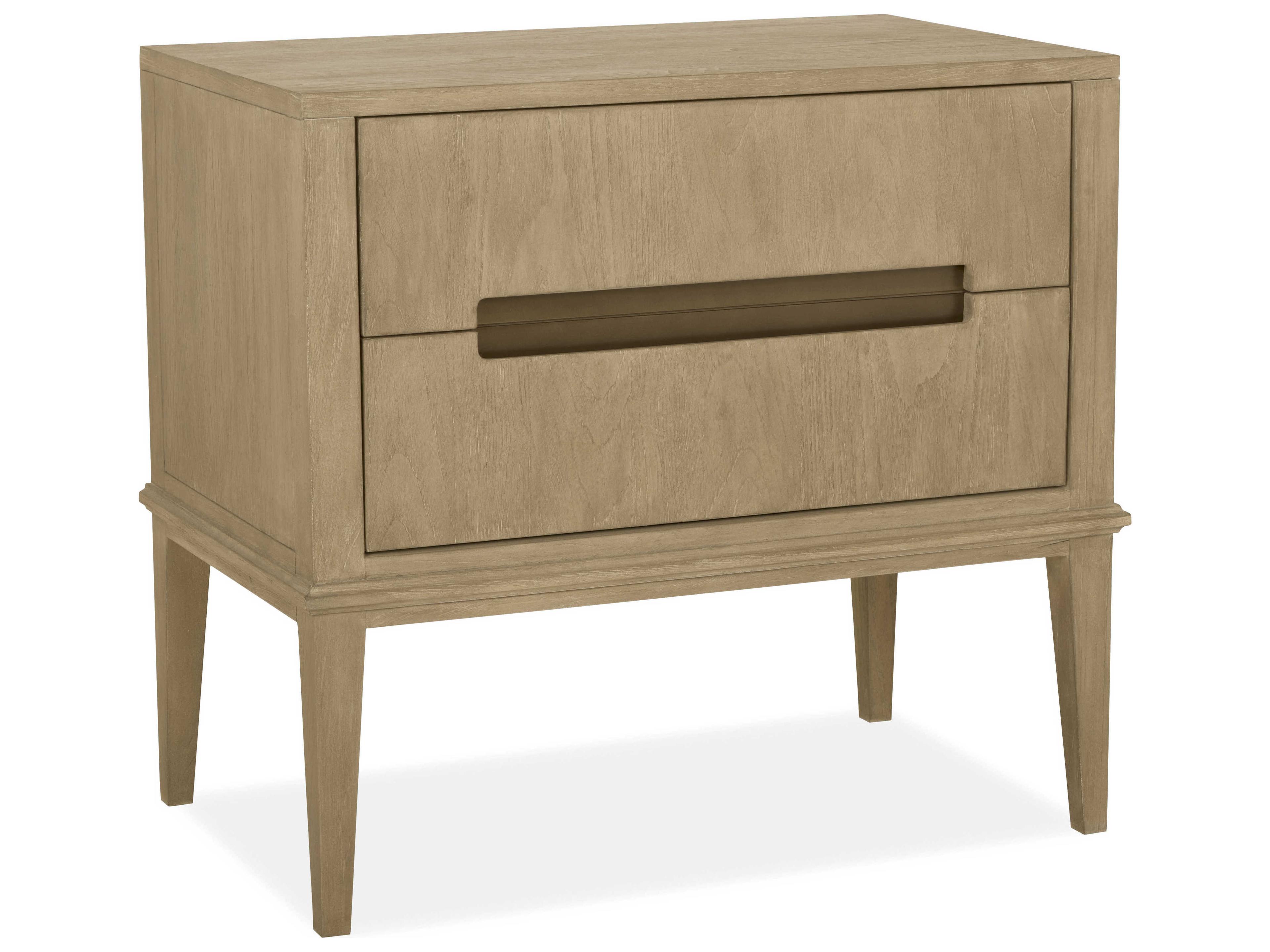 Brownstone Palmer 2-Drawers Brown Teak Wood Nightstand