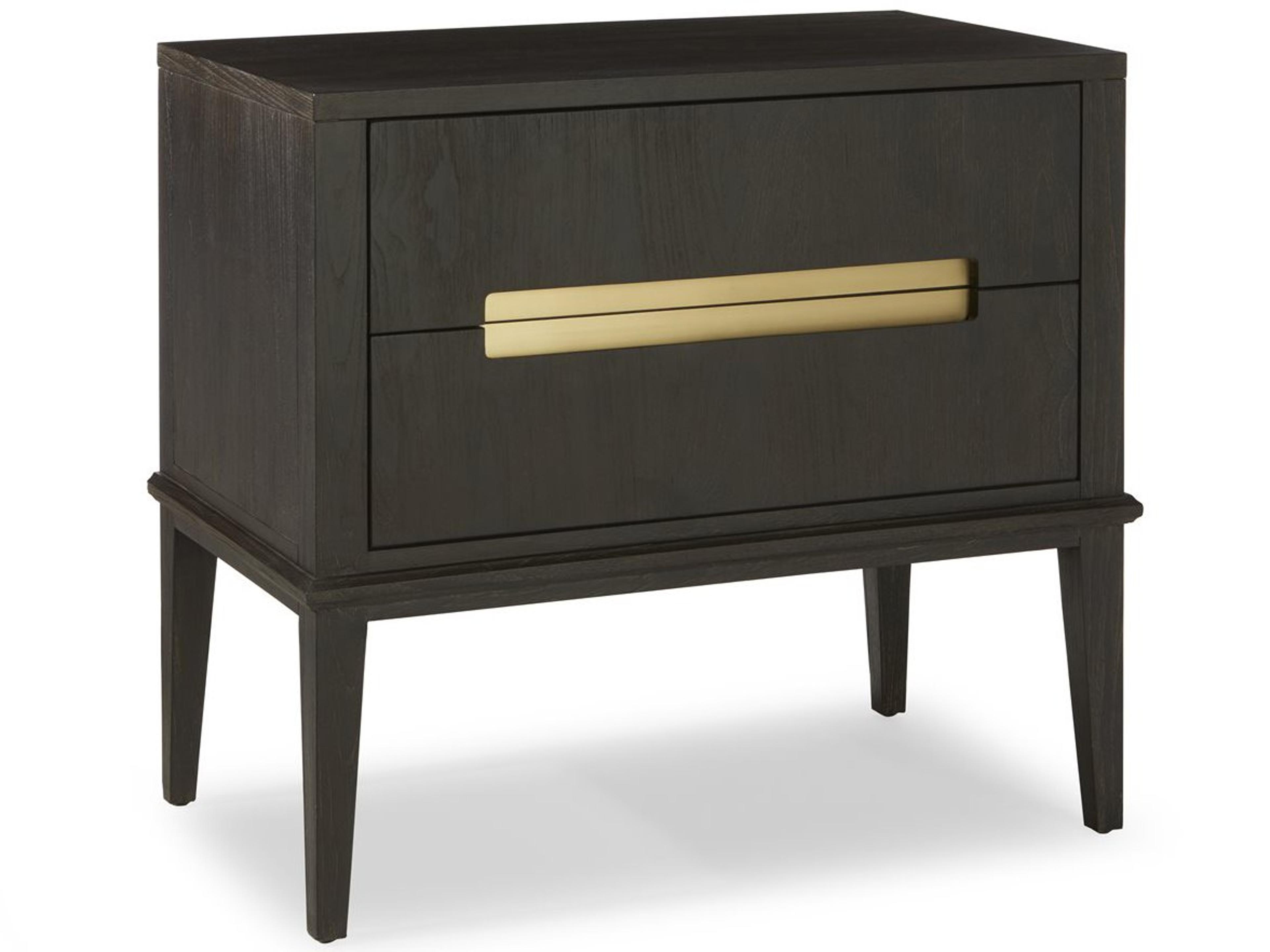 Palmer 2-Drawers Brown Teak Wood Nightstand