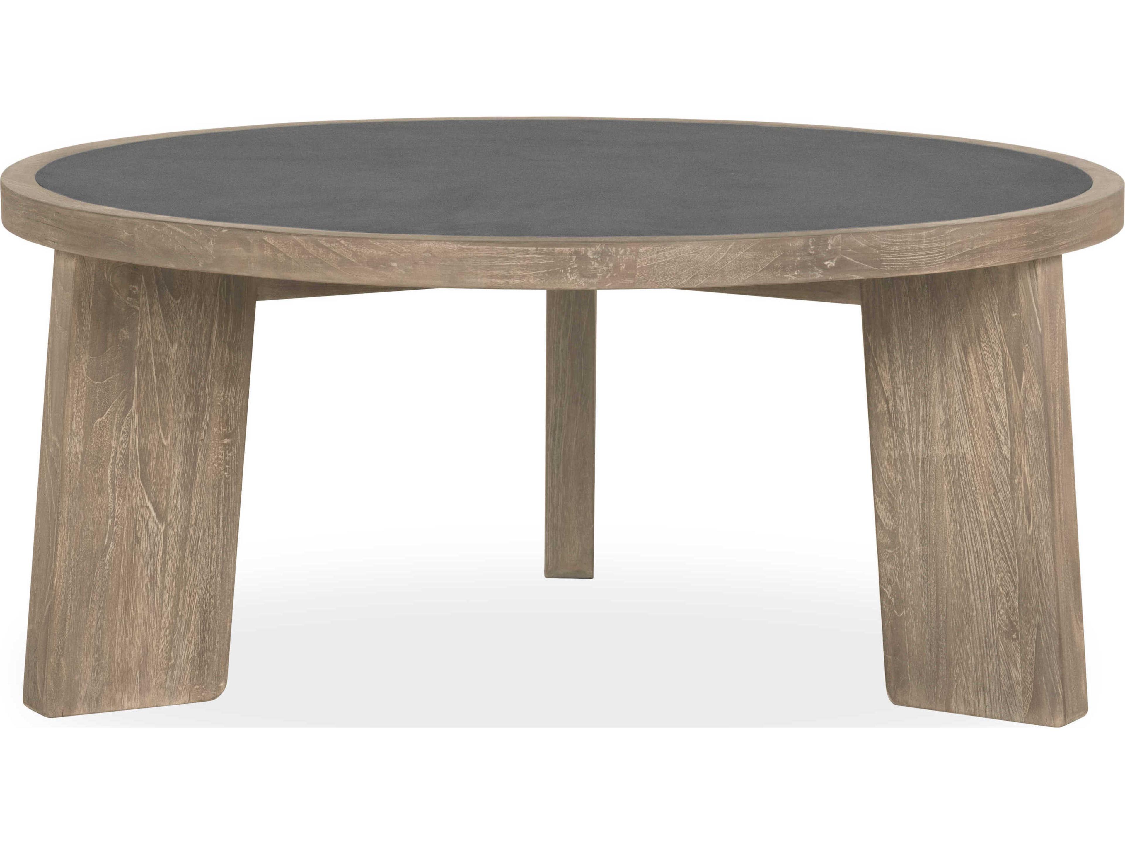 Royce Round Faux Cement Fawn Coffee Table