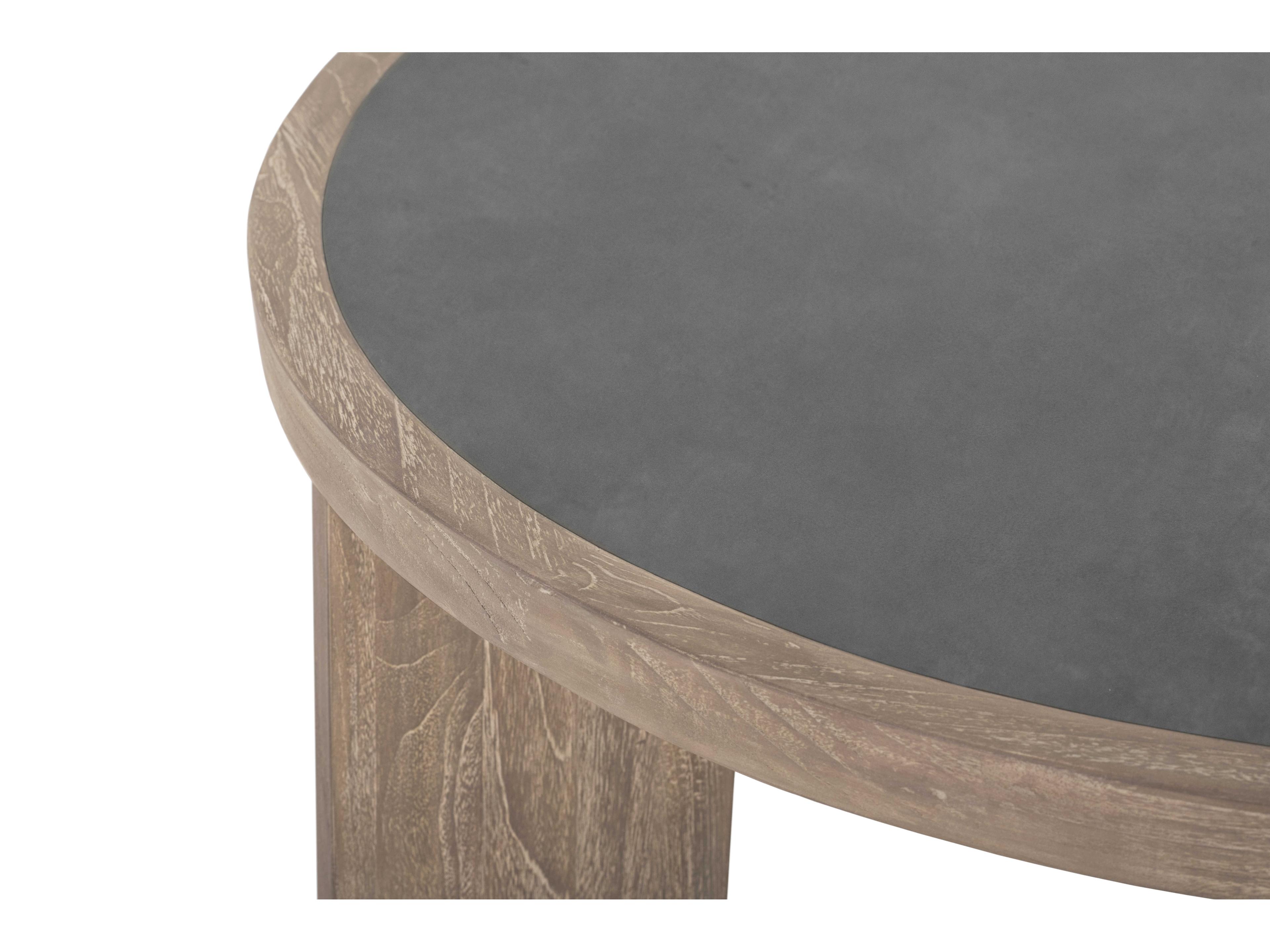 Brownstone Royce Round Faux Cement Fawn Coffee Table