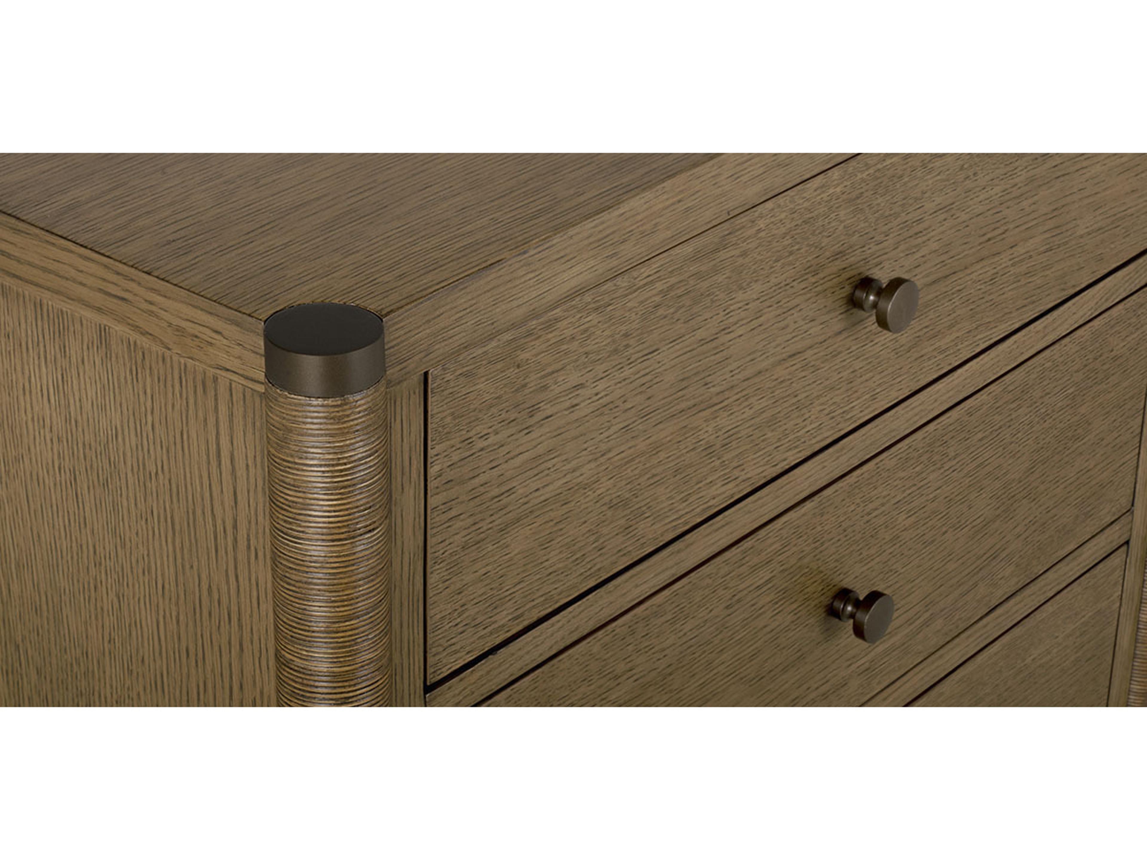 Brownstone Vincent 3-Drawers Brown Oak Wood Nightstand