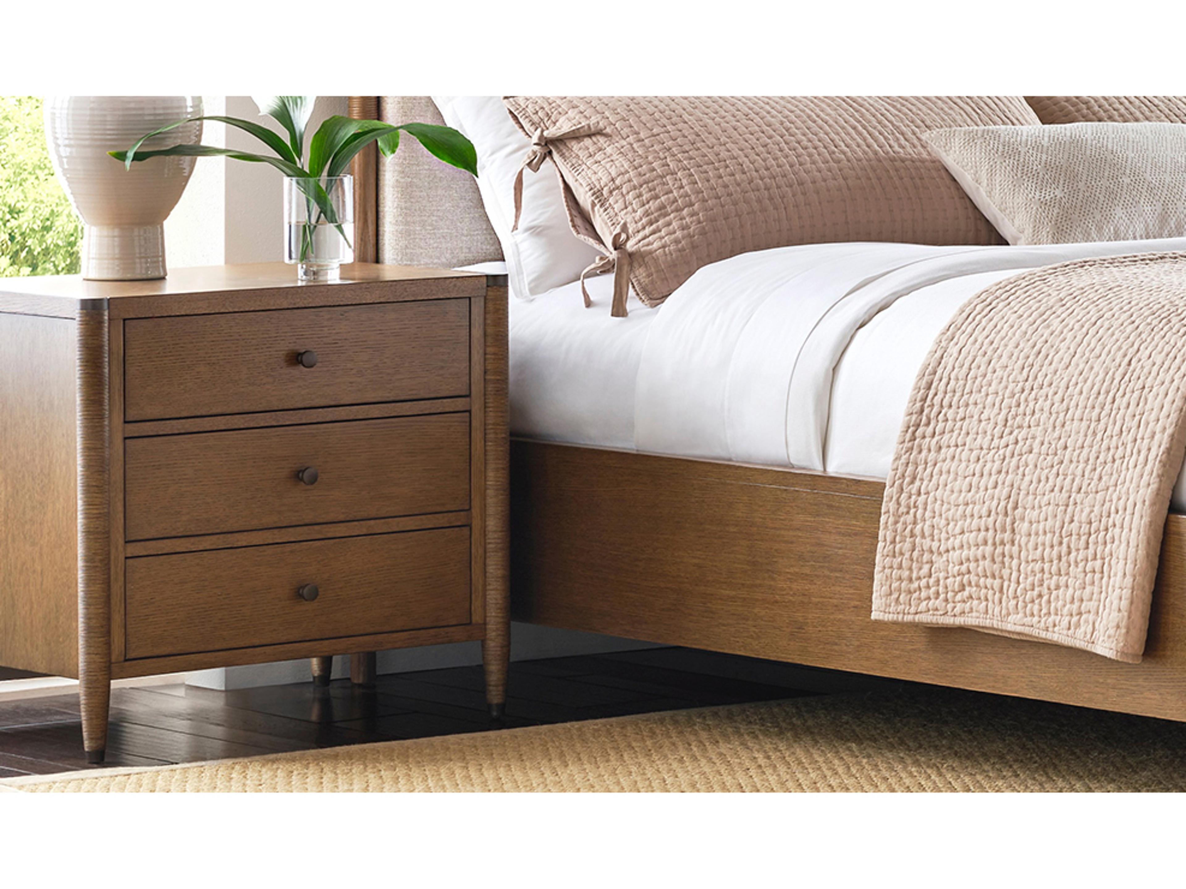 Brownstone Vincent 3-Drawers Brown Oak Wood Nightstand