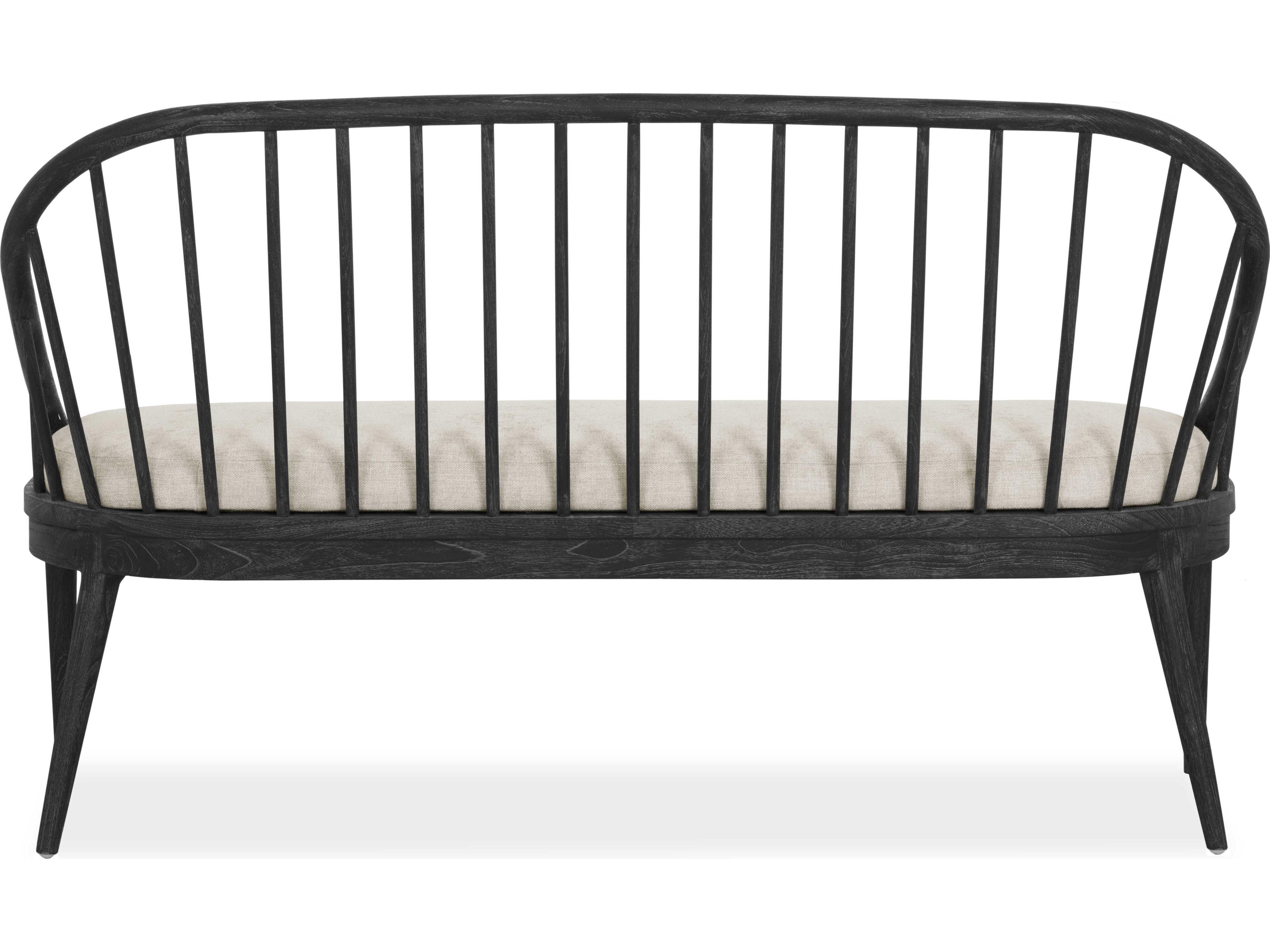 Brownstone Wallace Crypton Beach Mink Black Upholstered Accent Bench