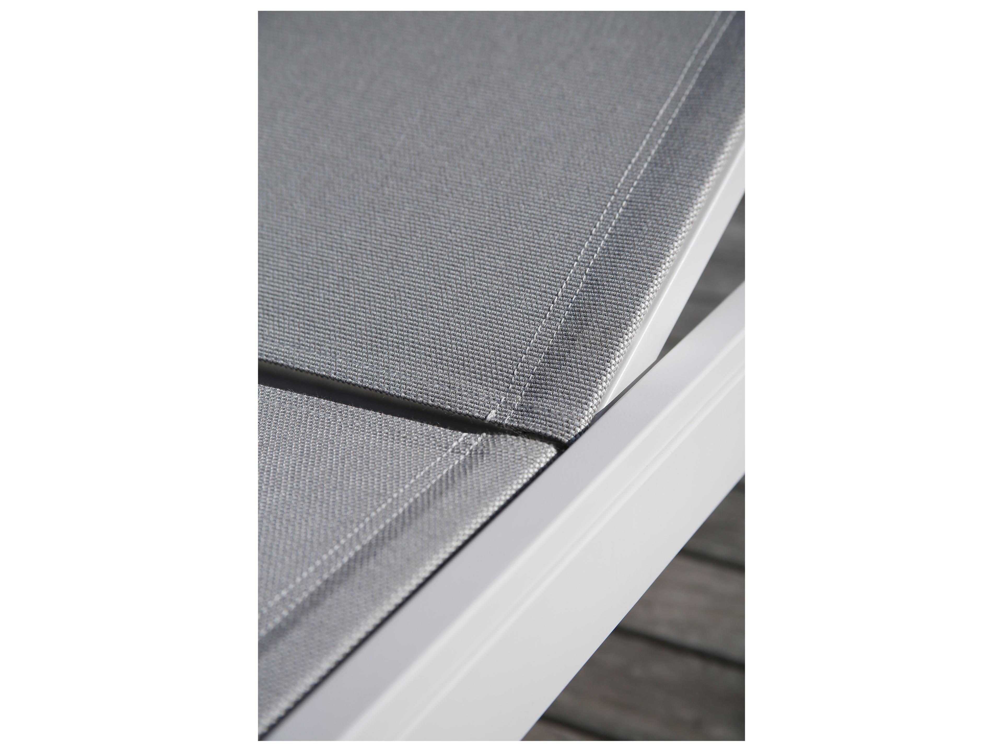 Barlow Tyrie Equinox Lounger - Arctic White Powder Coated Stainless Steel Frame - Seagull Sunbrella Sling