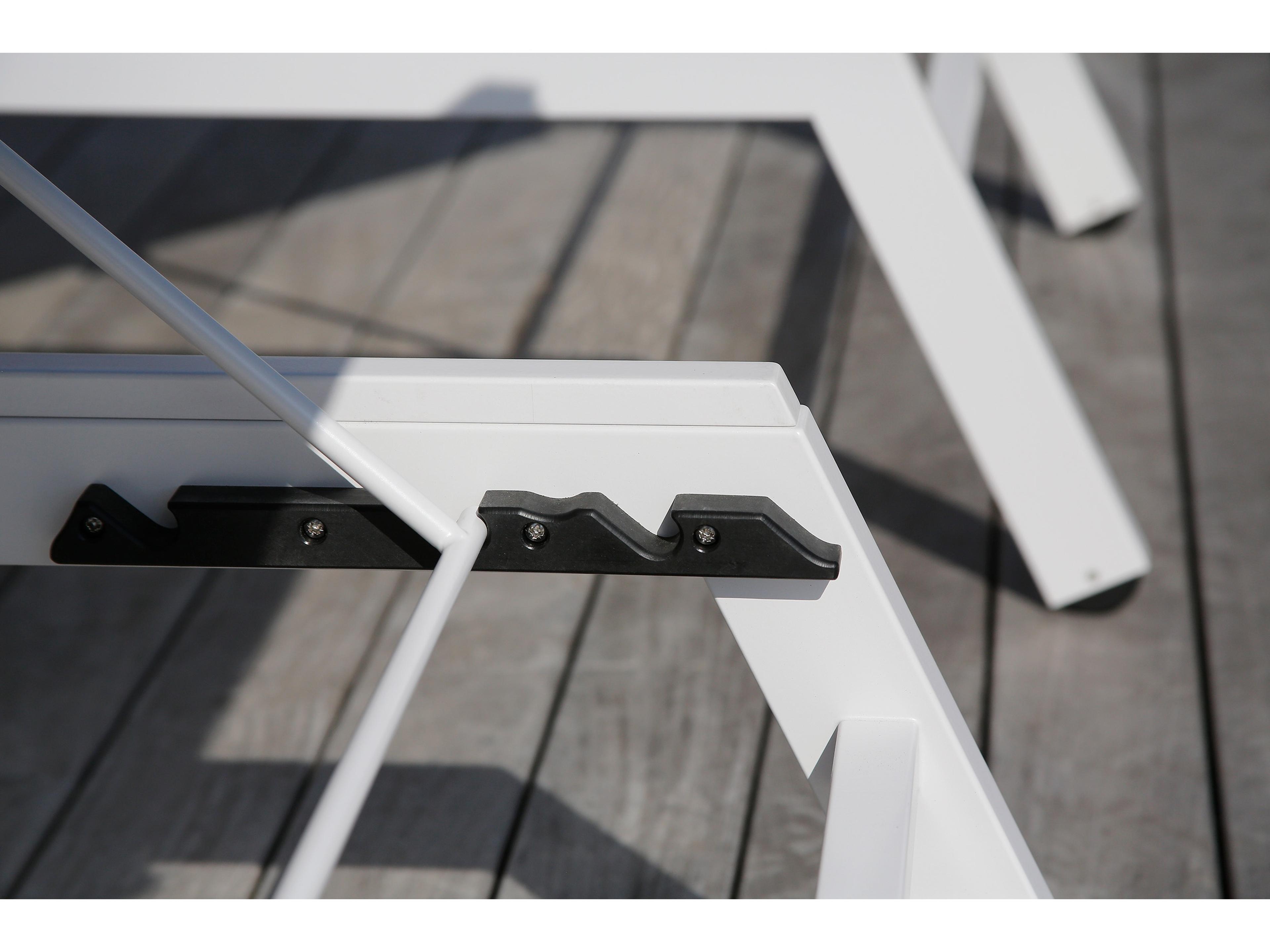 Barlow Tyrie Equinox Lounger - Arctic White Powder Coated Stainless Steel Frame - Seagull Sunbrella Sling