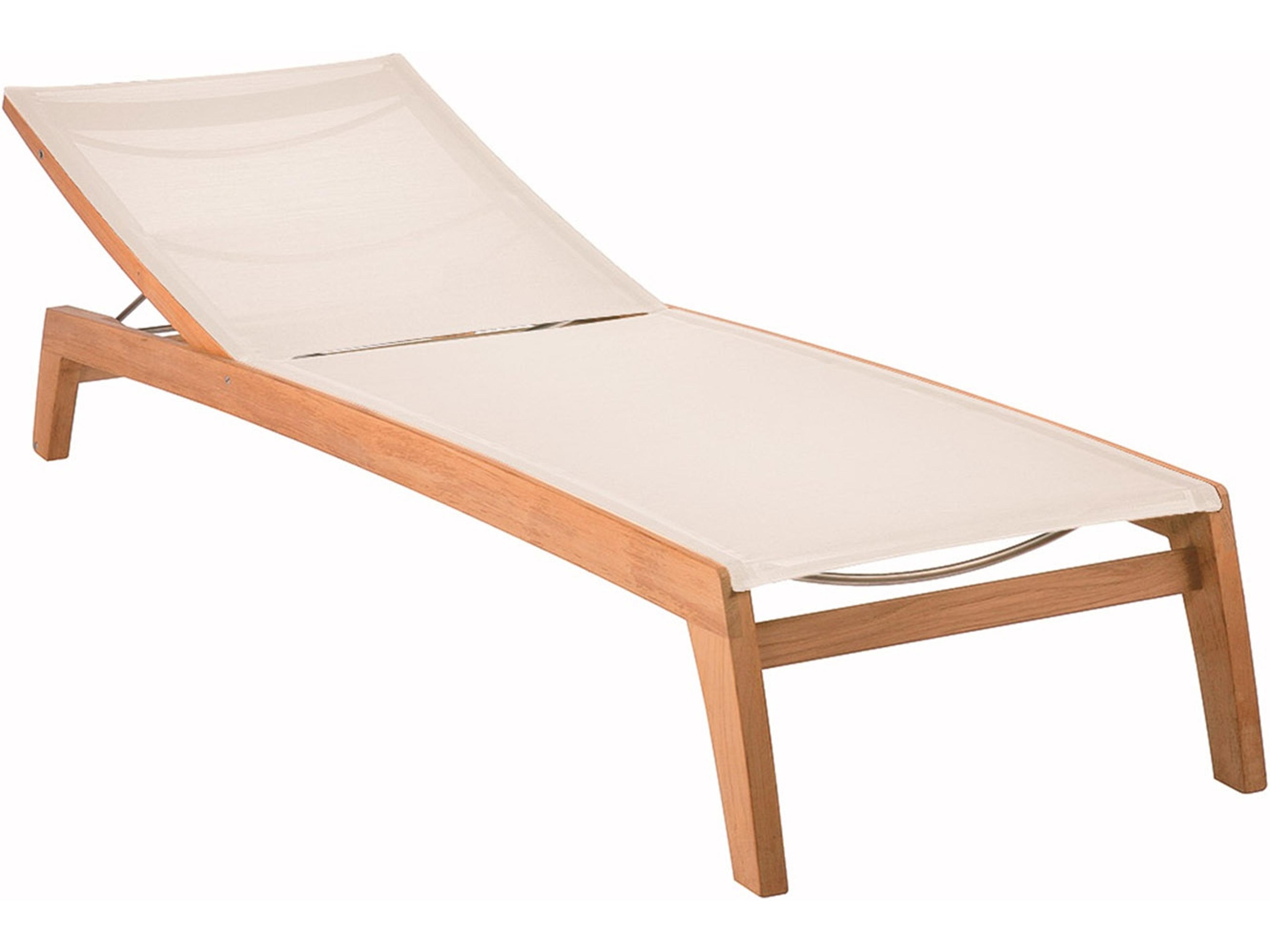 Horizon Lounger - Natural Teak Frame - Pearl Textilene Sling