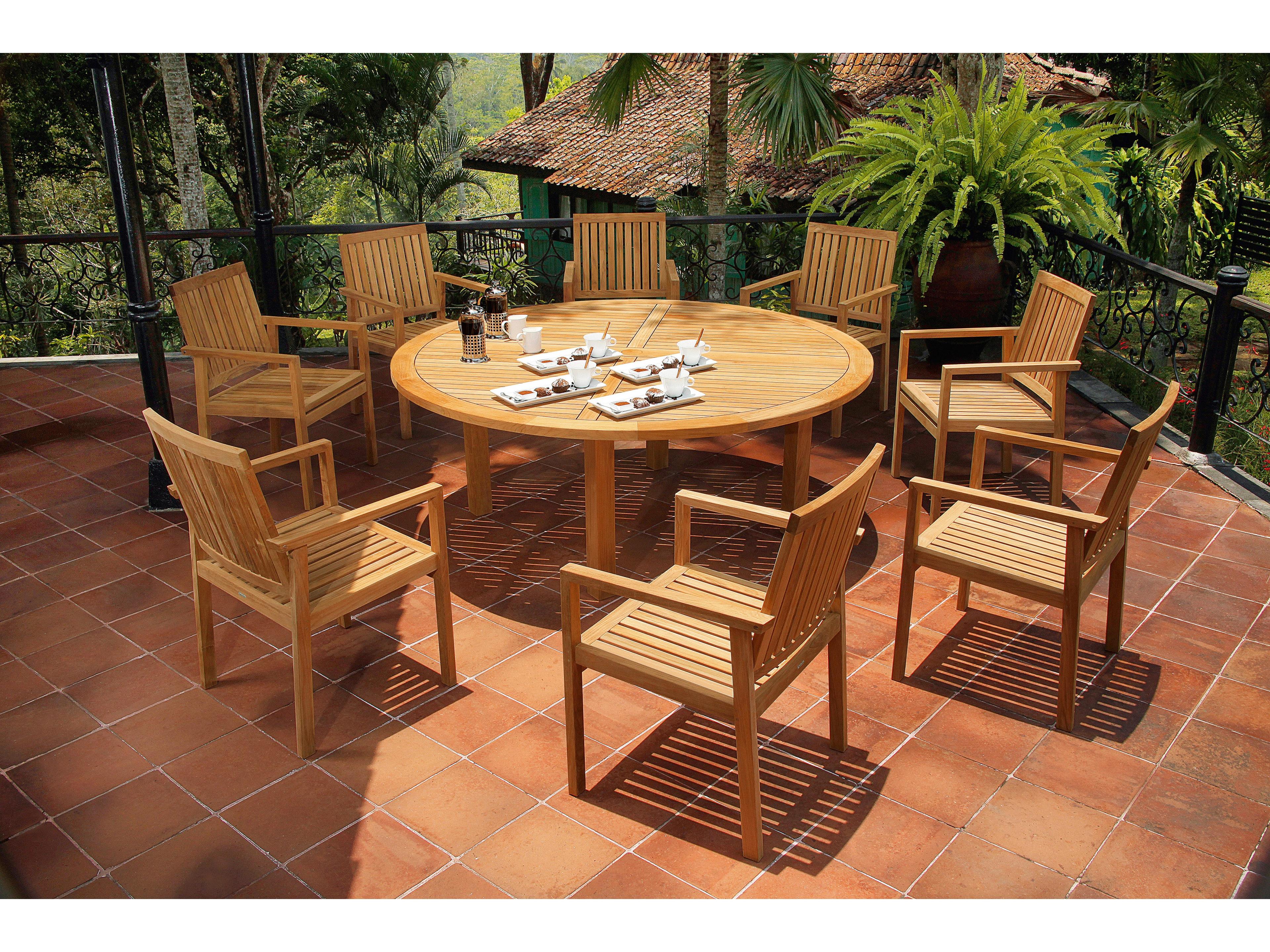 Barlow Tyrie Linear Dining Arm Chair - Natural Teak