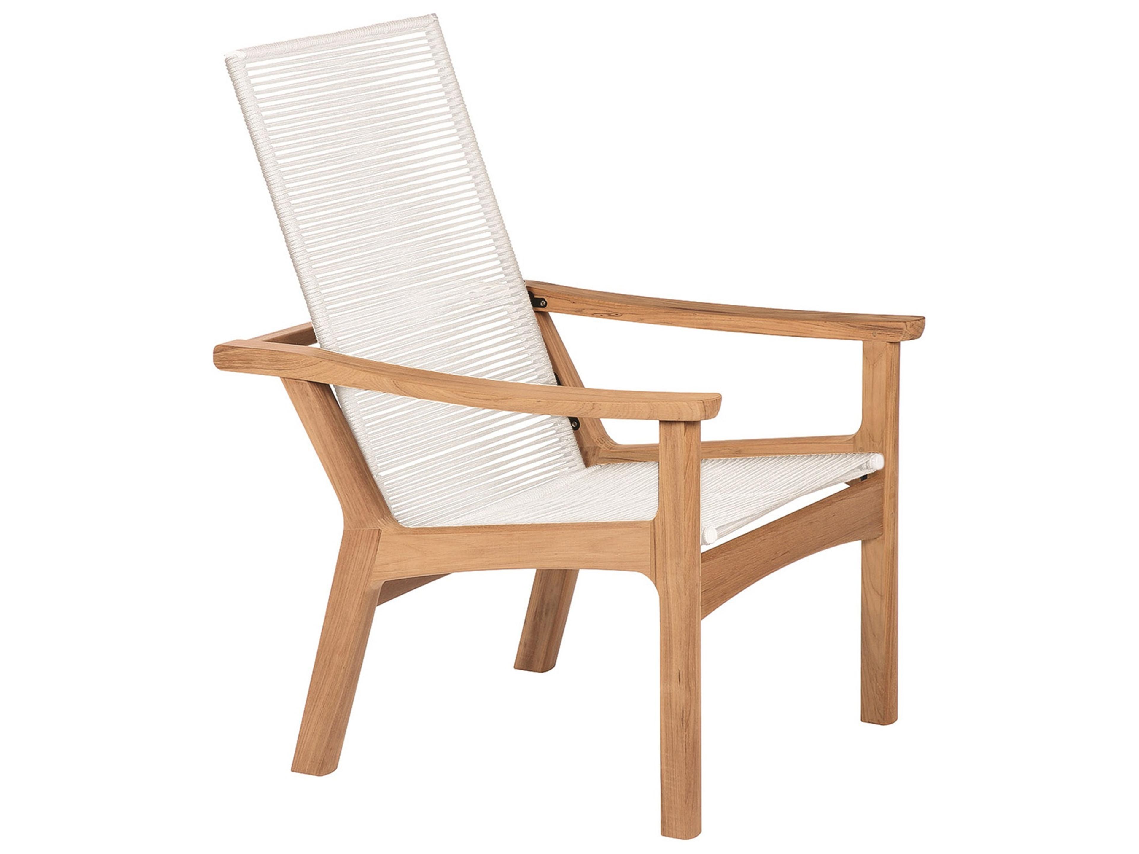 Monterey Deep Seating Armchair - Natural Teak Frame - Chalk Braided Cord