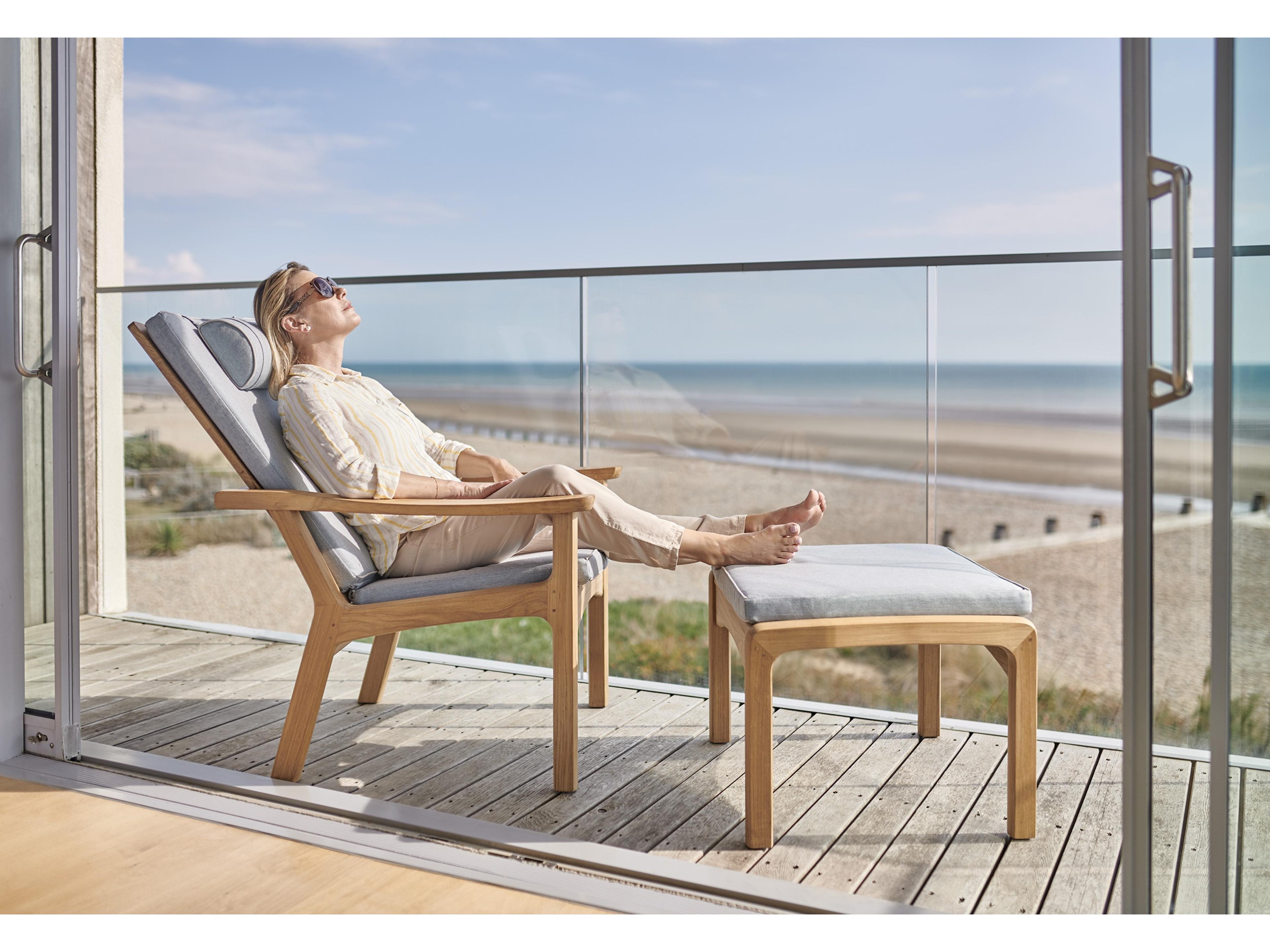 Barlow Tyrie Monterey Deep Seating Ottoman - Natural Teak