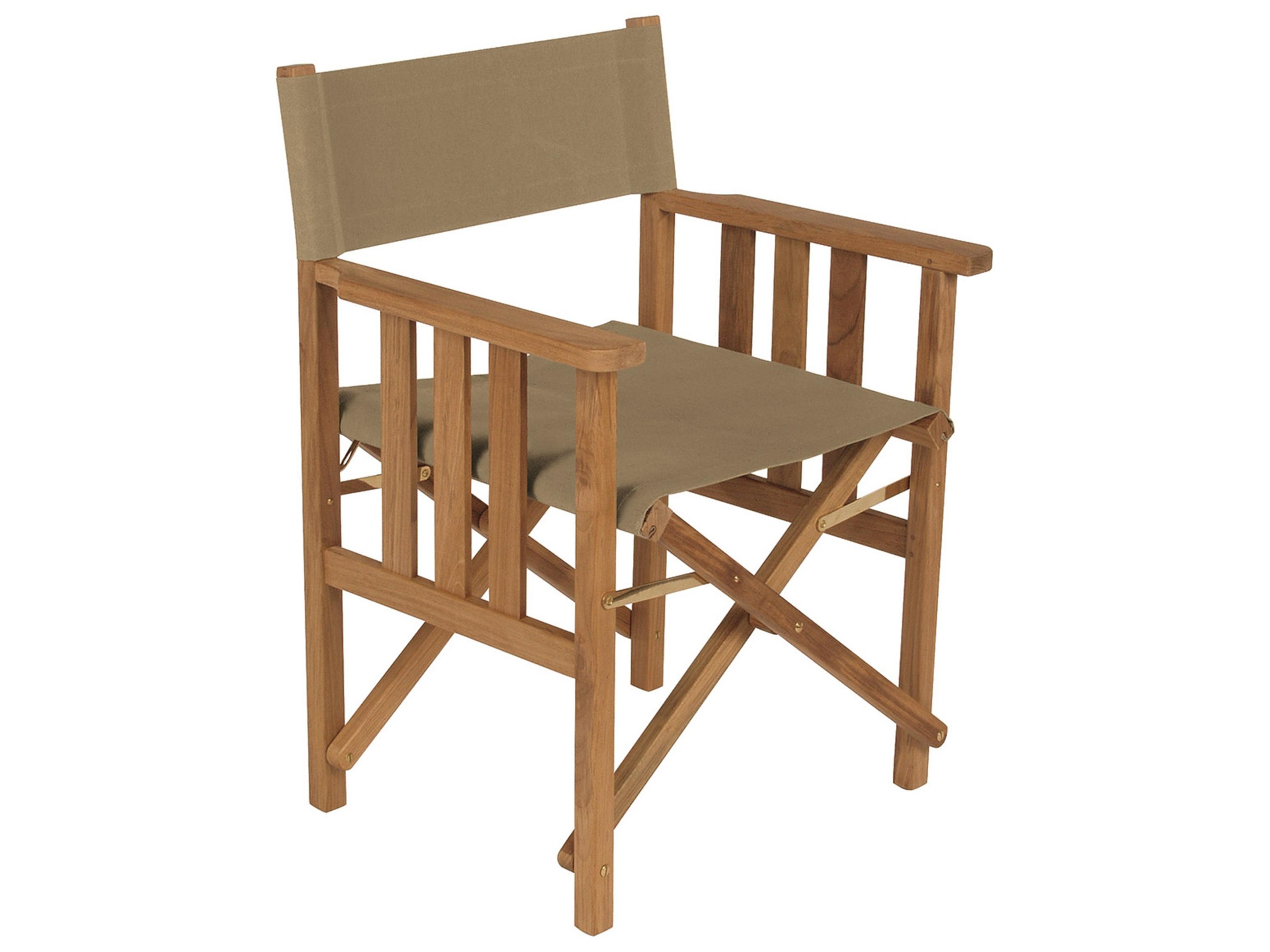 Safari Armchair - Pepper Sunbrella Sling - Natural Teak Frame